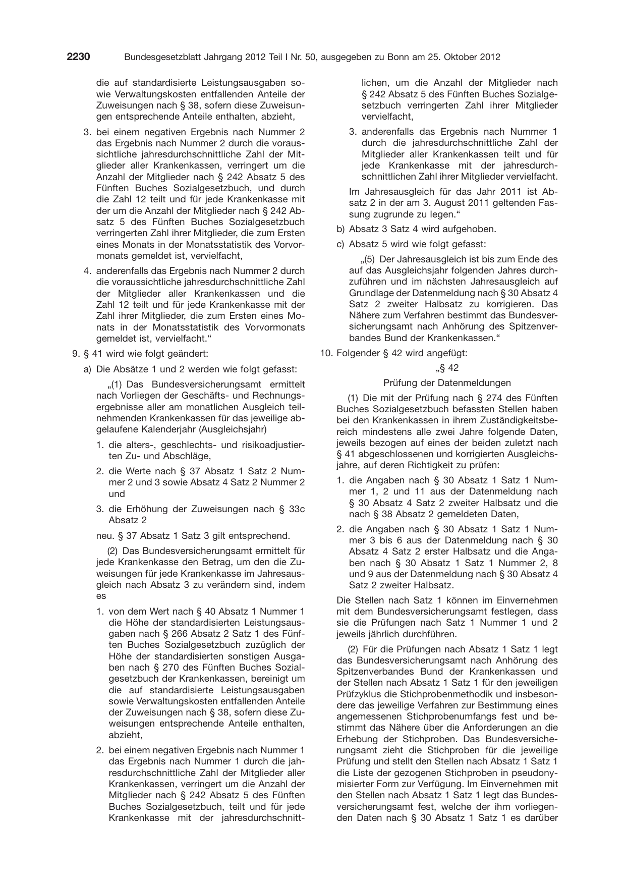 BGBl. 2012, Seite 2230 — Originalseite als Abbildung