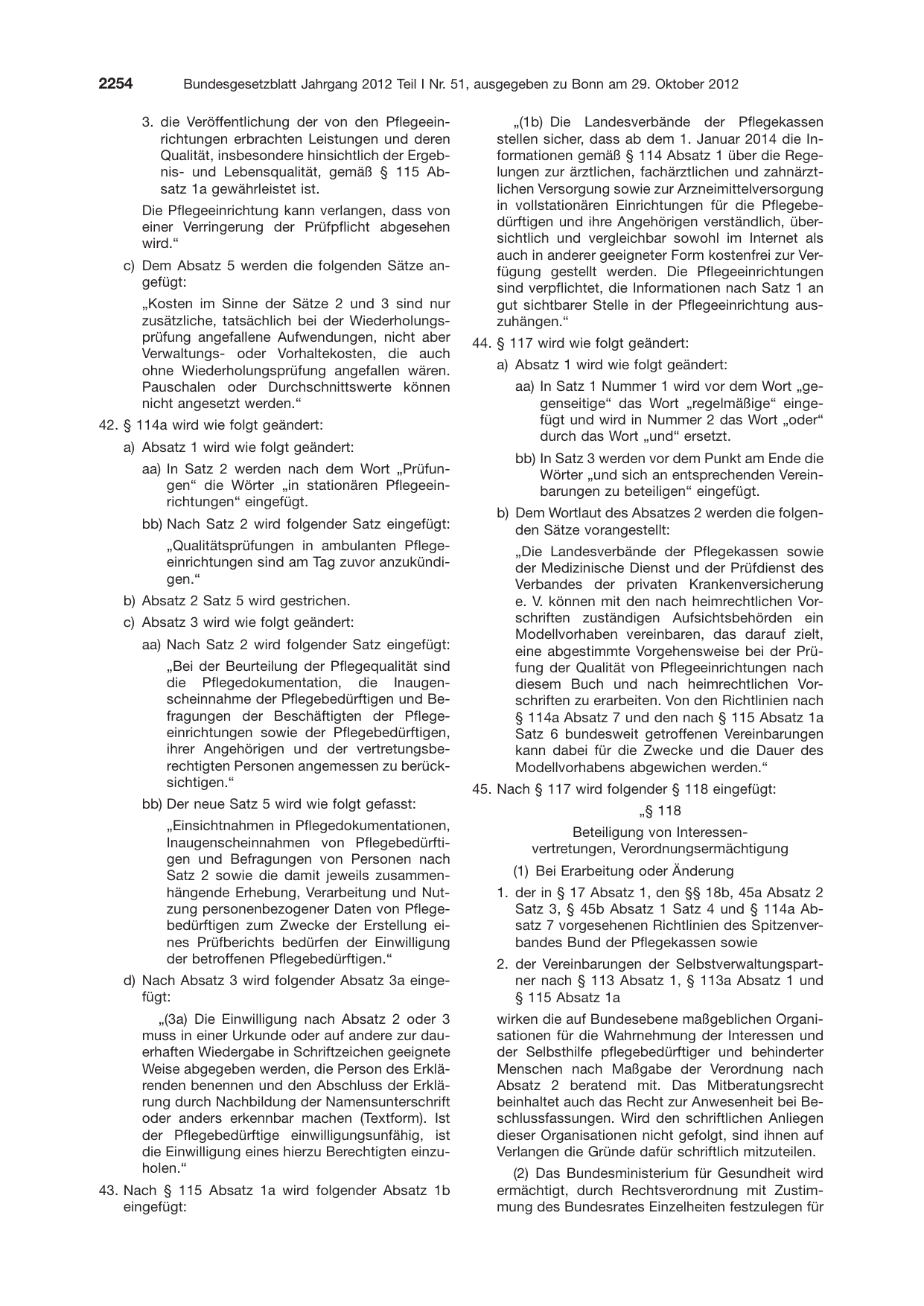 BGBl. 2012, Seite 2254 — Originalseite als Abbildung