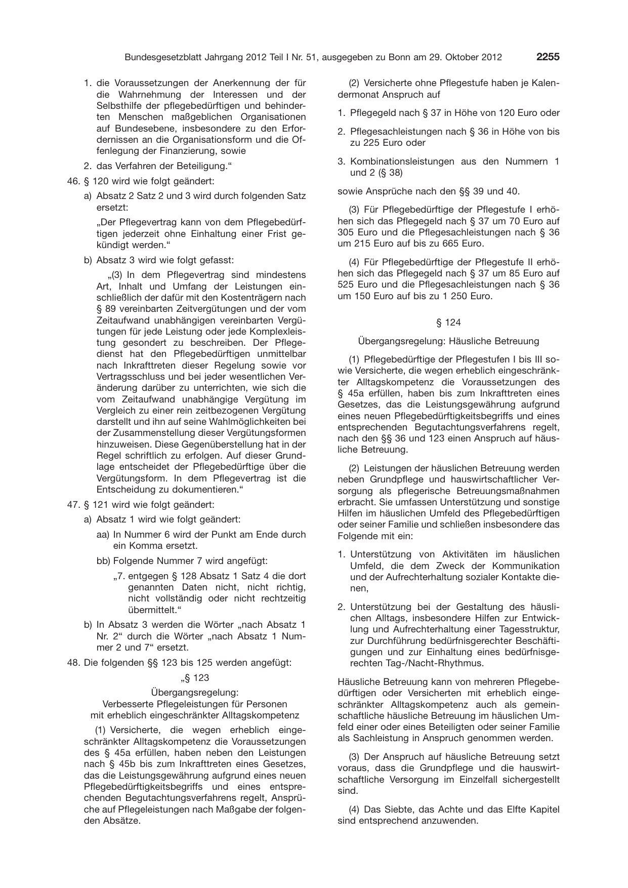 BGBl. 2012, Seite 2255 — Originalseite als Abbildung