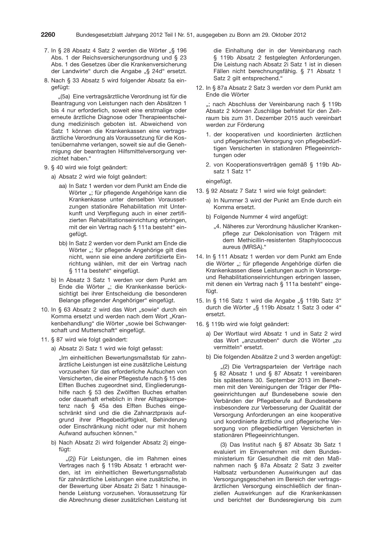 BGBl. 2012, Seite 2260 — Originalseite als Abbildung