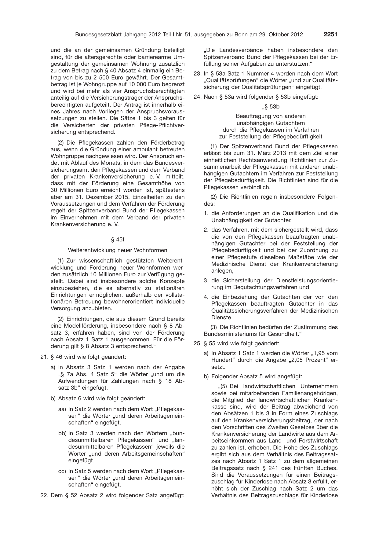 BGBl. 2012, Seite 2251 — Originalseite als Abbildung