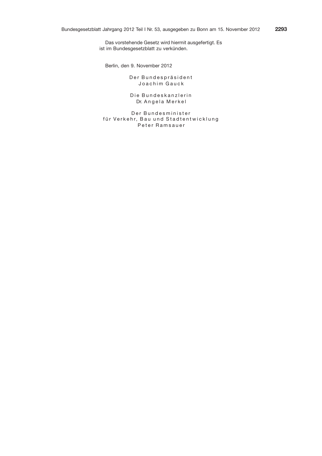 BGBl. 2012, Seite 2293 — Originalseite als Abbildung