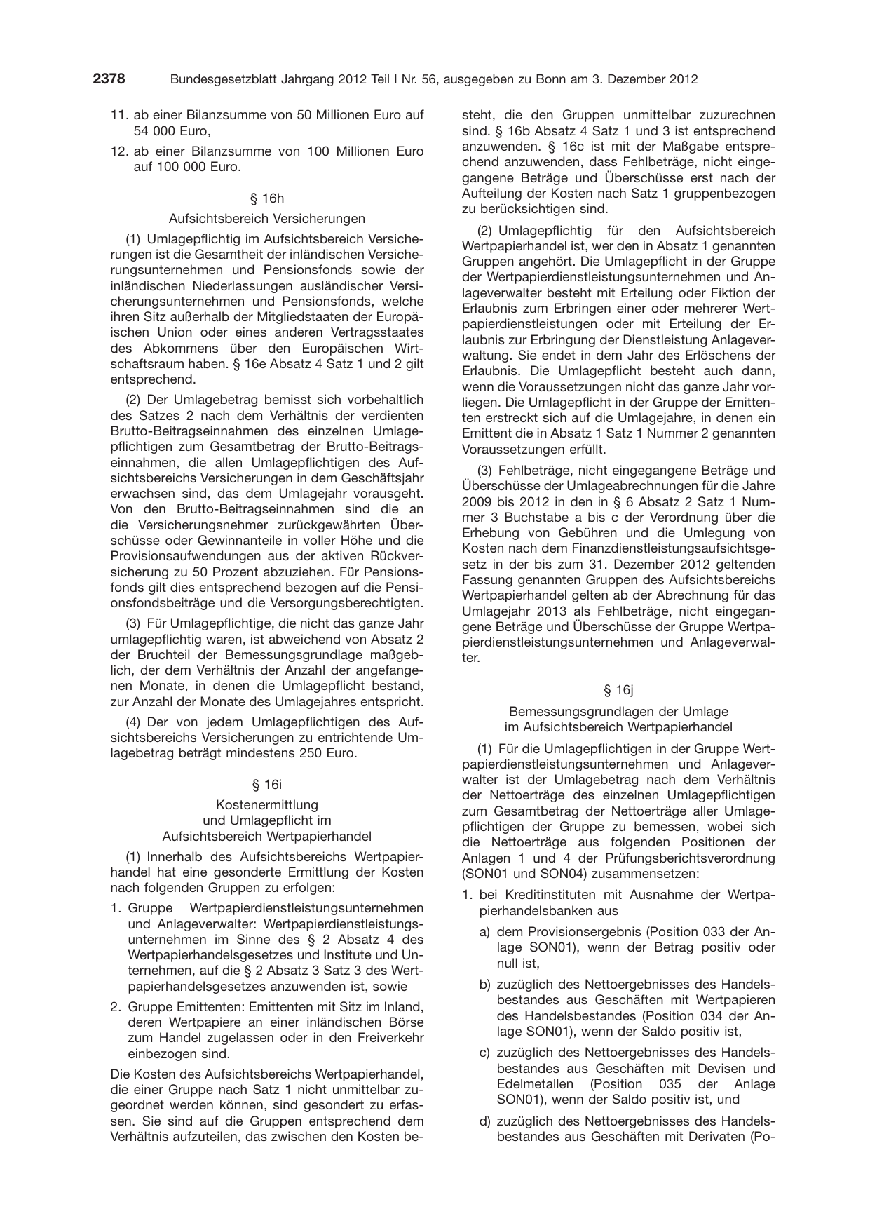 BGBl. 2012, Seite 2378 — Originalseite als Abbildung