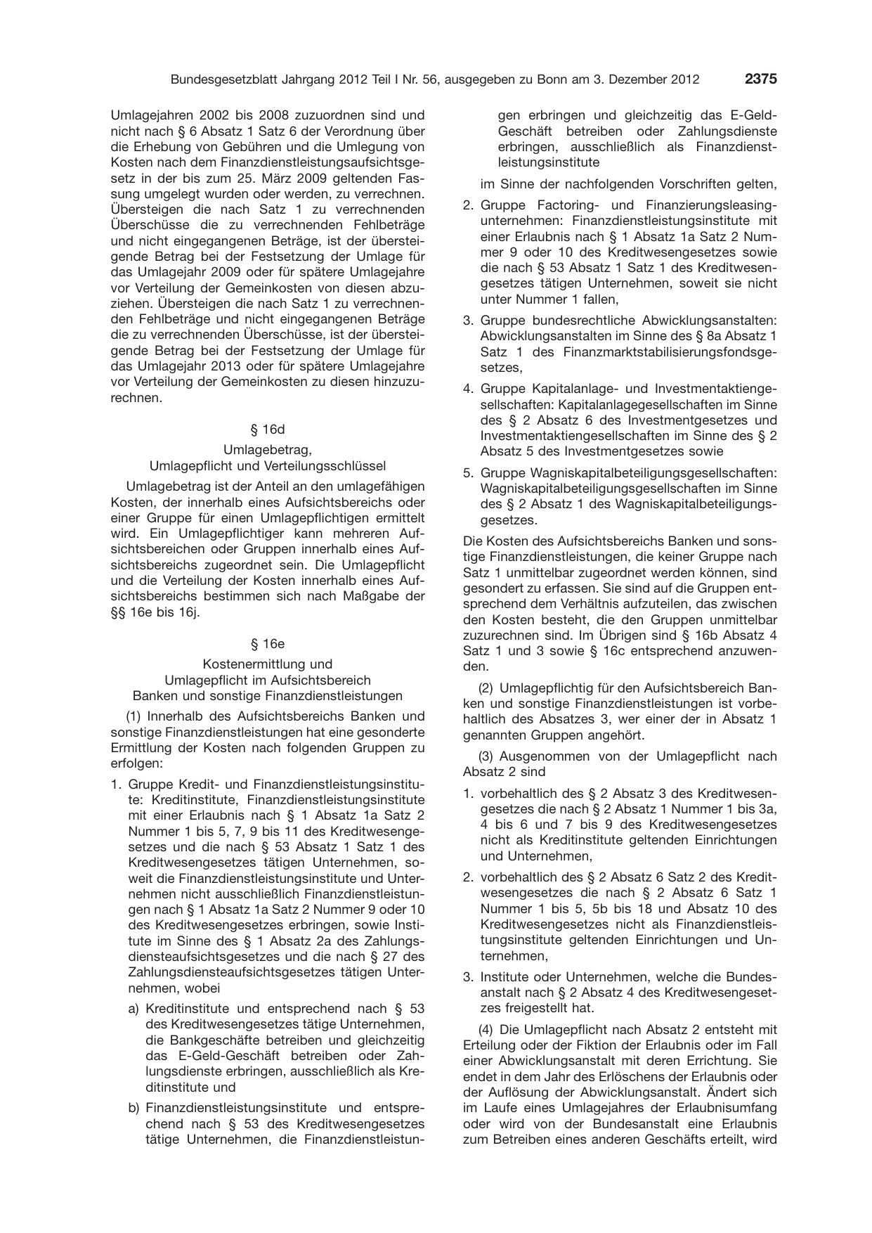 BGBl. 2012, Seite 2375 — Originalseite als Abbildung