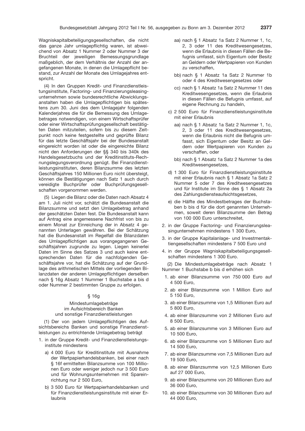 BGBl. 2012, Seite 2377 — Originalseite als Abbildung