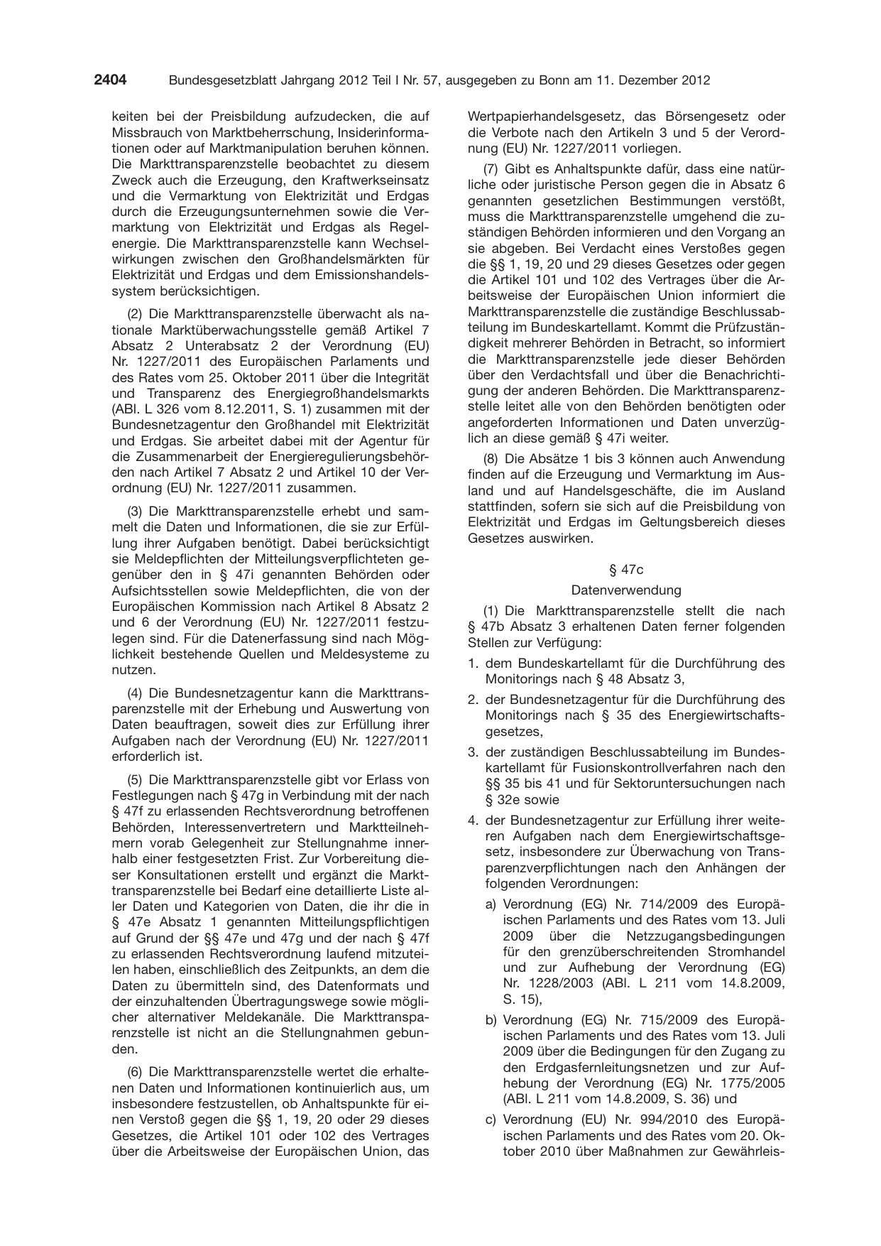 BGBl. 2012, Seite 2404 — Originalseite als Abbildung