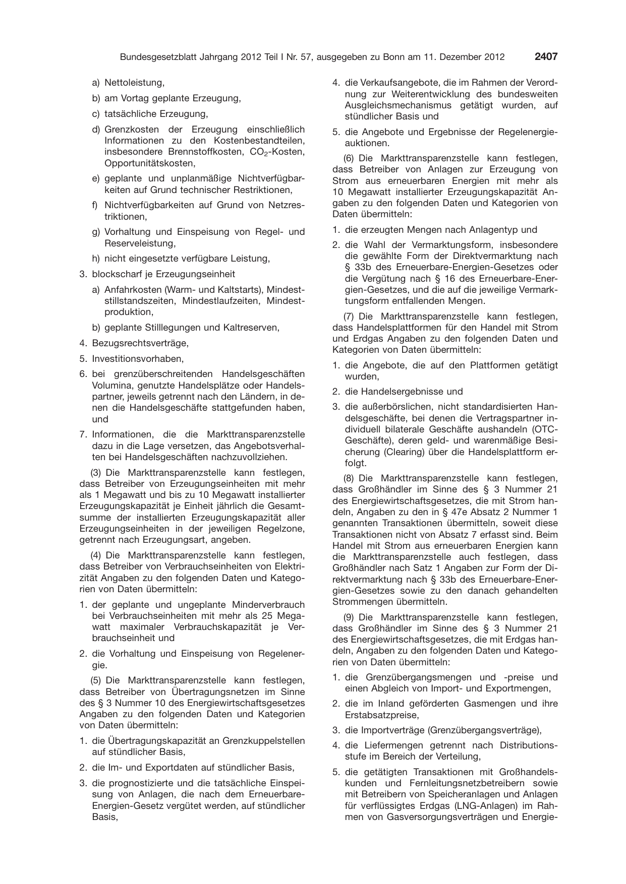 BGBl. 2012, Seite 2407 — Originalseite als Abbildung