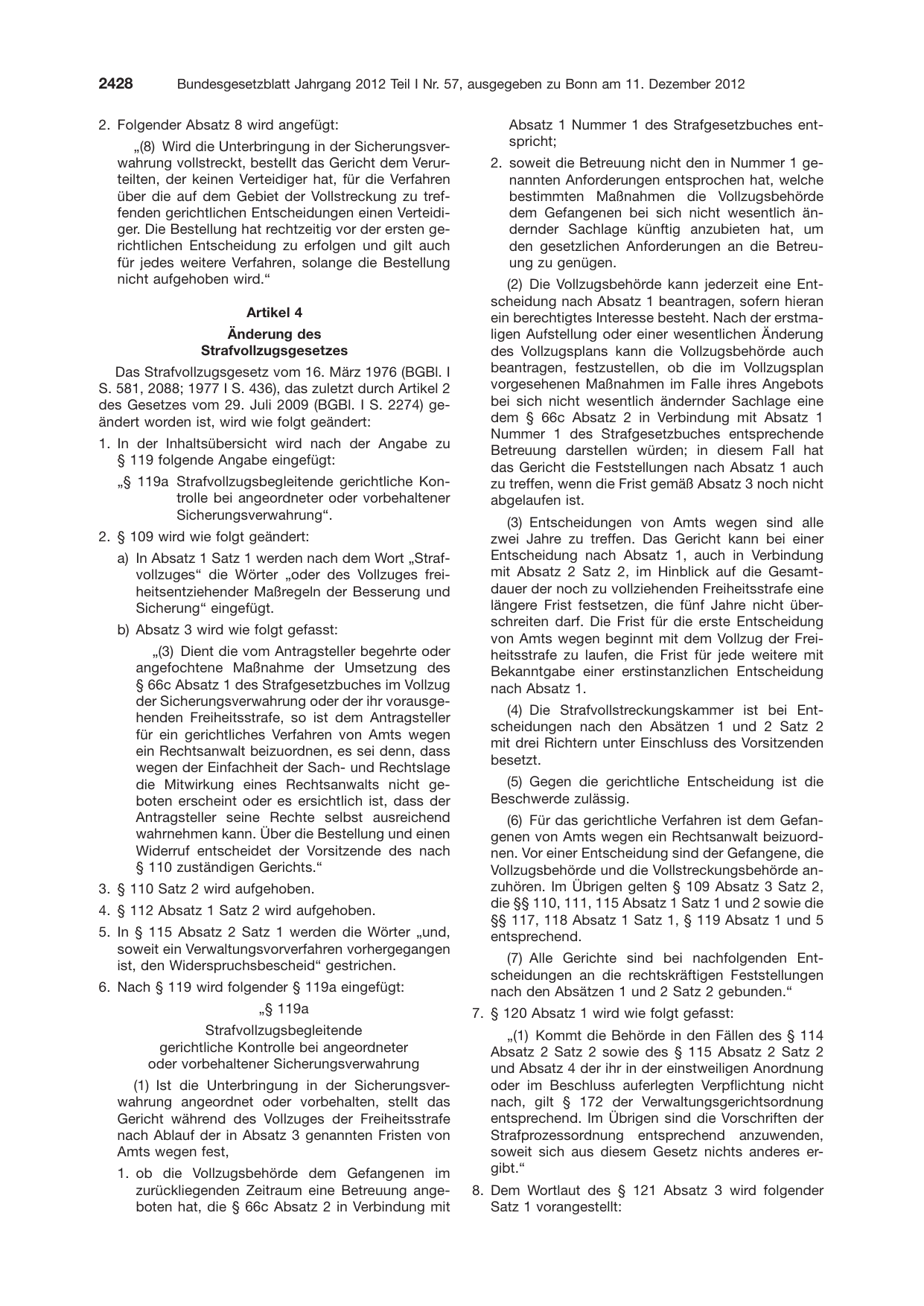 BGBl. 2012, Seite 2428 — Originalseite als Abbildung