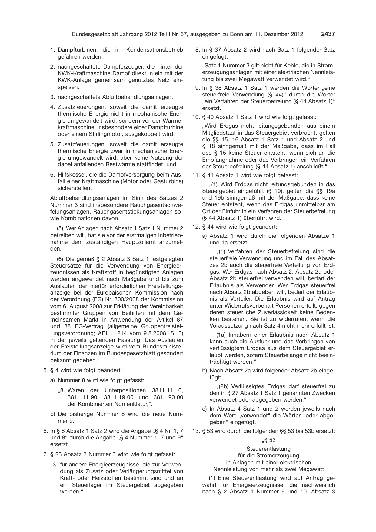 BGBl. 2012, Seite 2437 — Originalseite als Abbildung