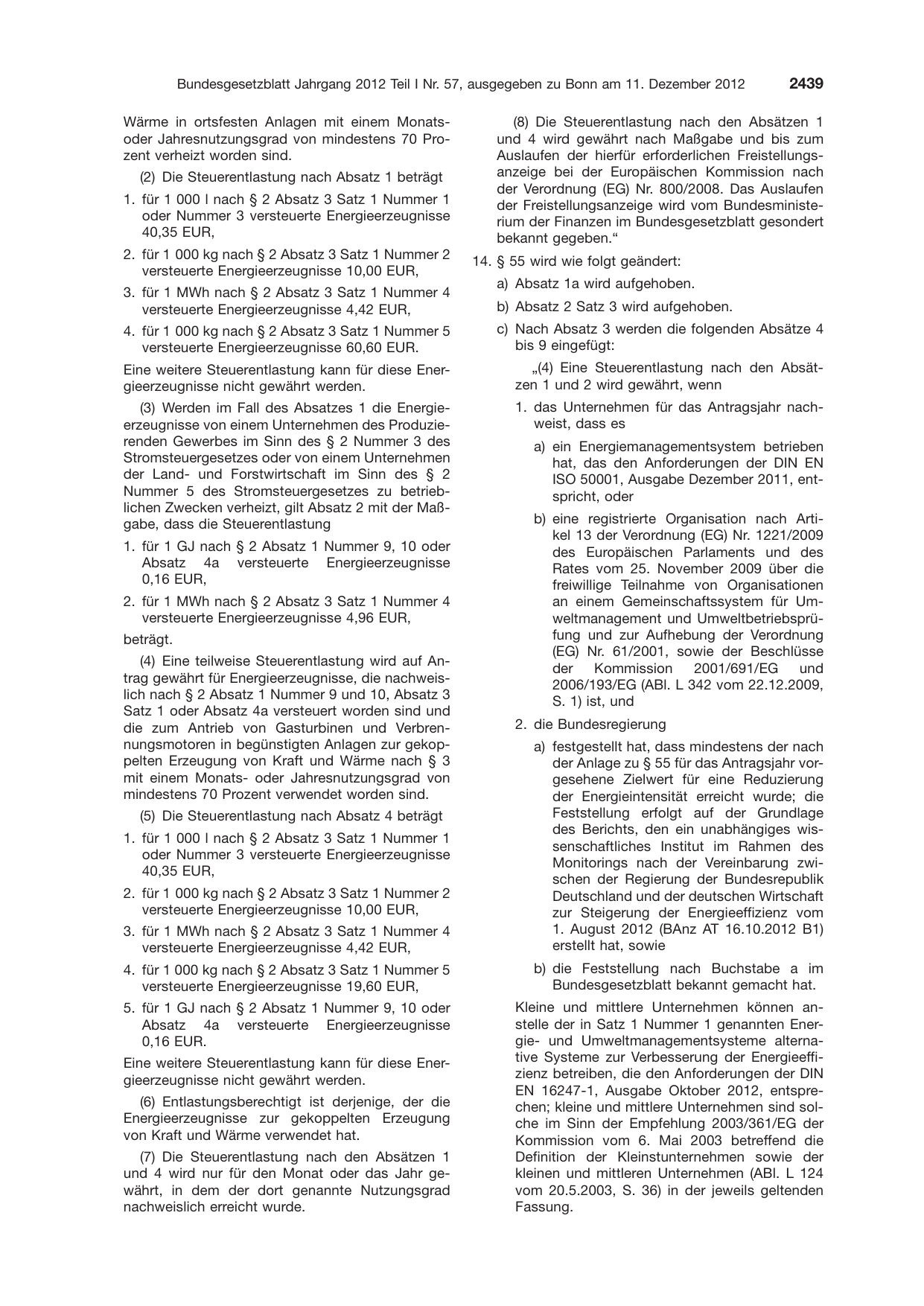 BGBl. 2012, Seite 2439 — Originalseite als Abbildung