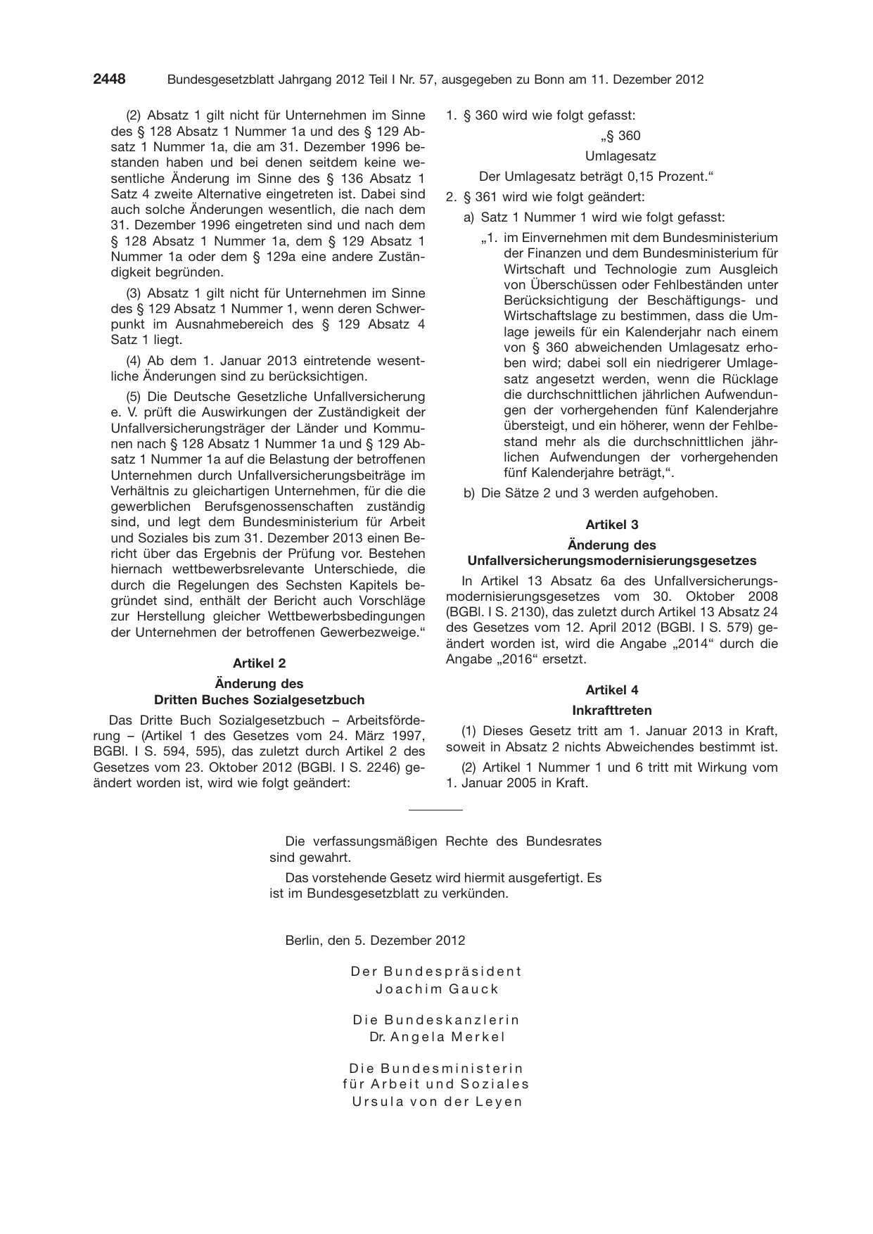 BGBl. 2012, Seite 2448 — Originalseite als Abbildung