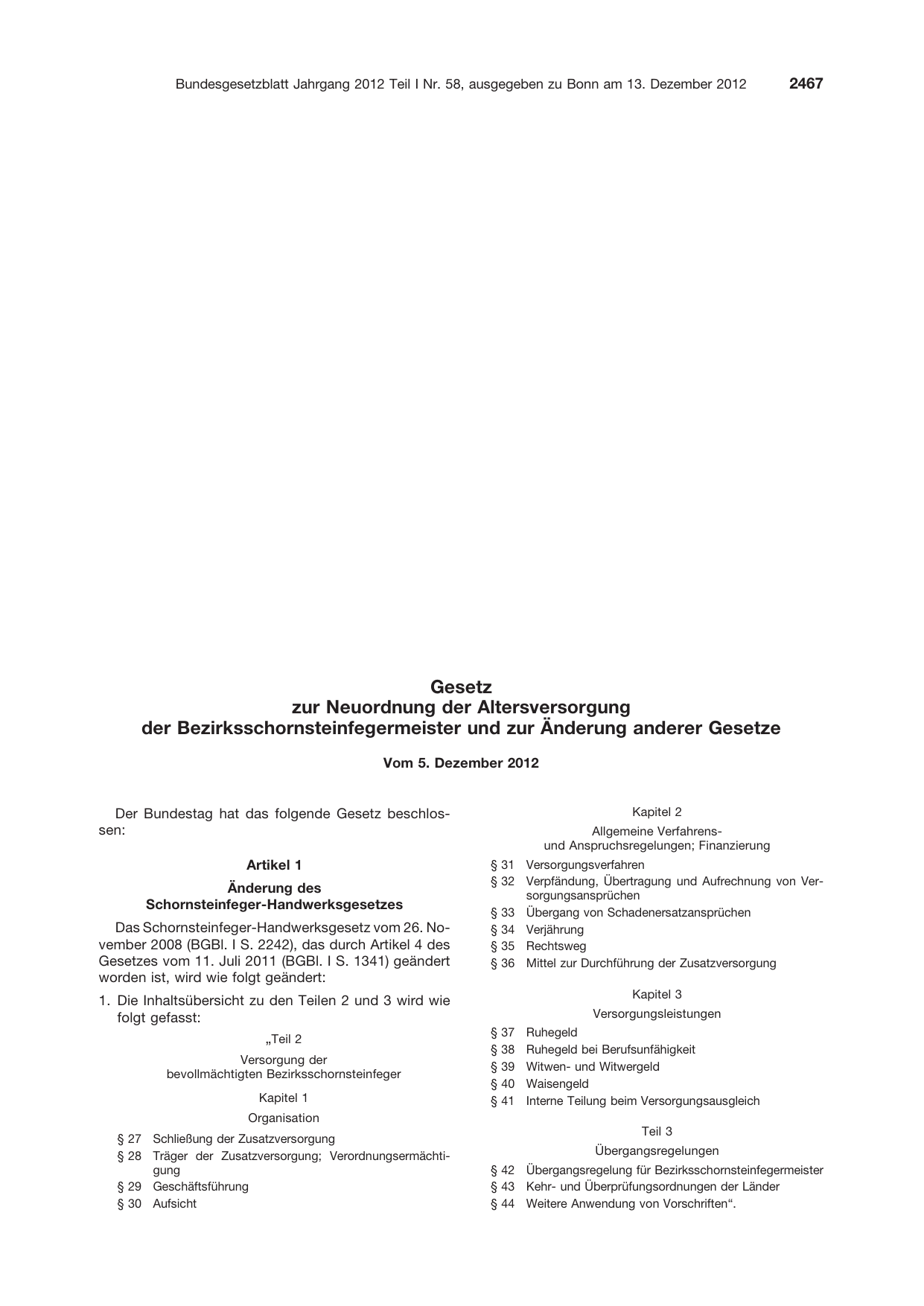 BGBl. 2012, Seite 2467 — Originalseite als Abbildung