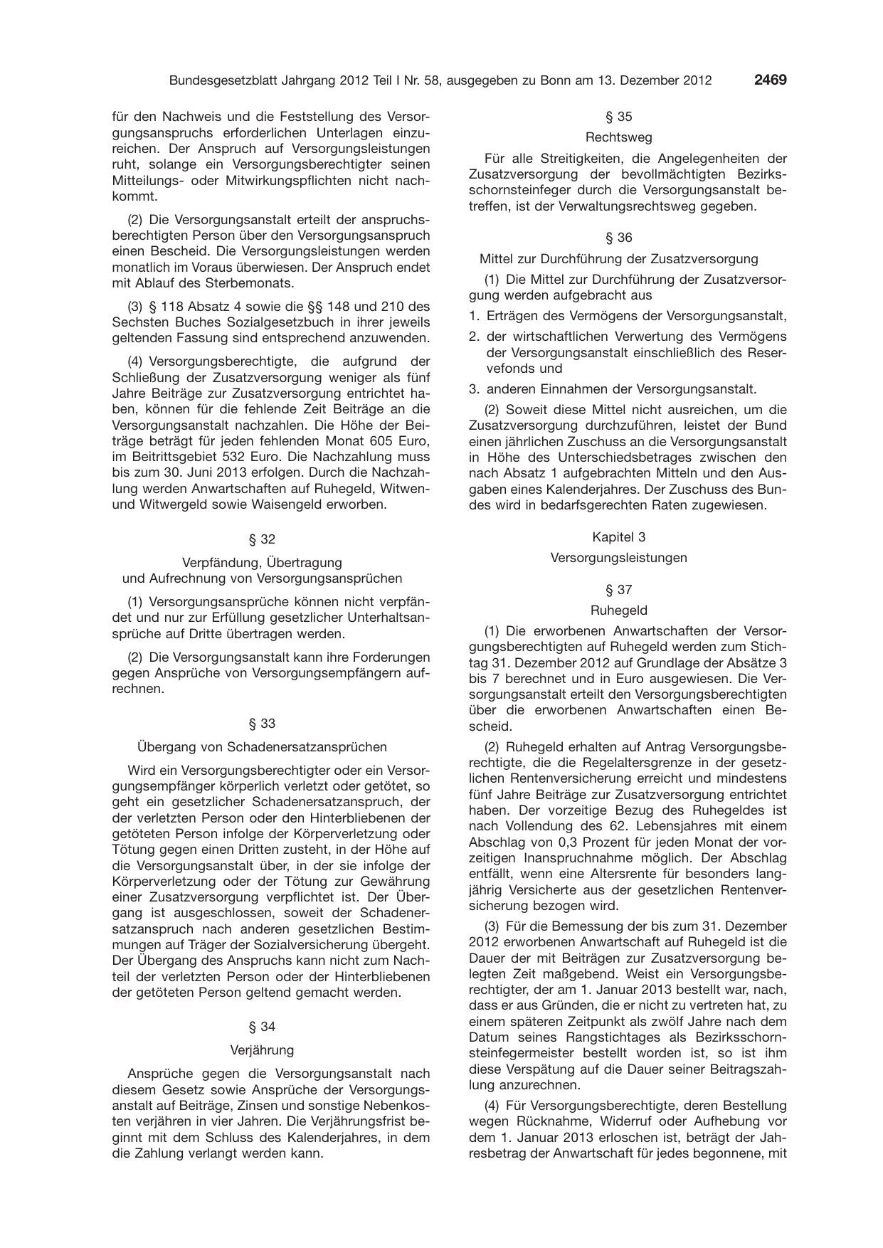 BGBl. 2012, Seite 2469 — Originalseite als Abbildung