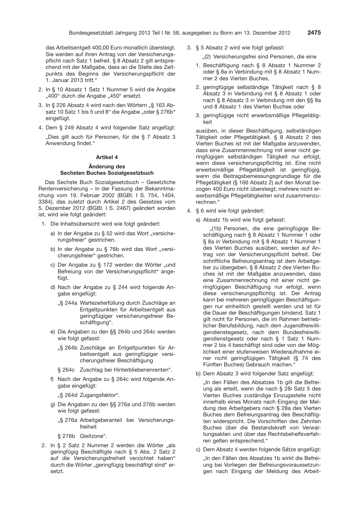 BGBl. 2012, Seite 2475 — Originalseite als Abbildung