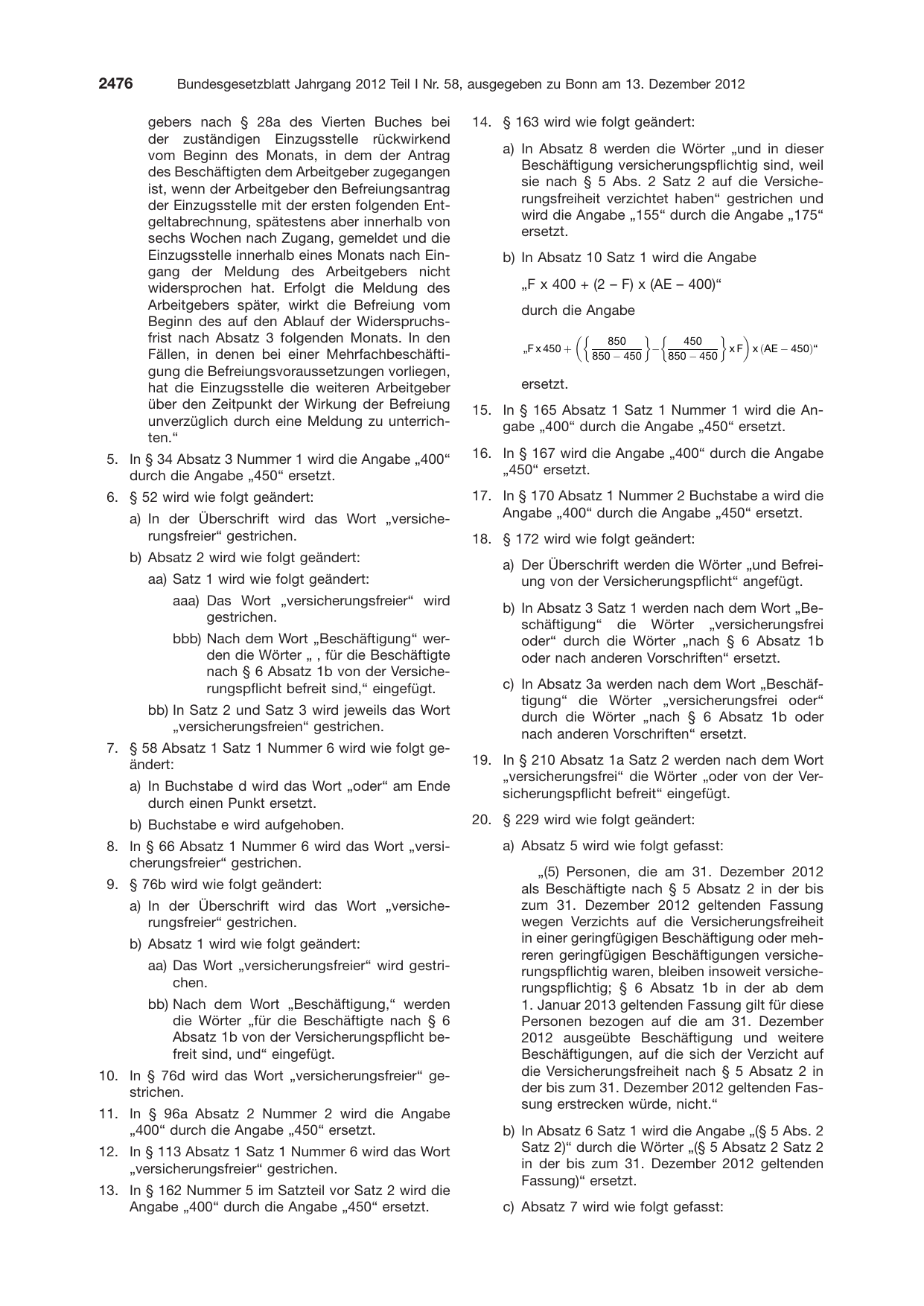 BGBl. 2012, Seite 2476 — Originalseite als Abbildung