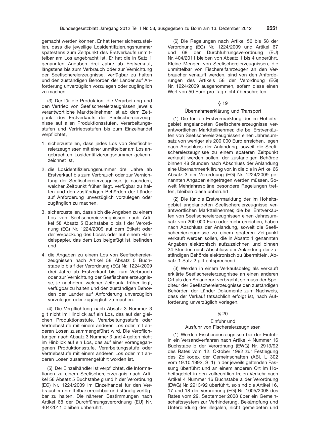 BGBl. 2012, Seite 2551 — Originalseite als Abbildung