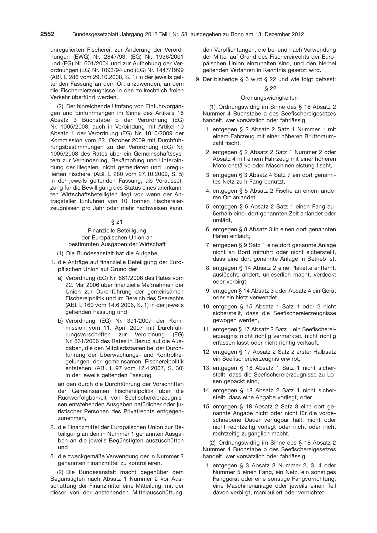 BGBl. 2012, Seite 2552 — Originalseite als Abbildung