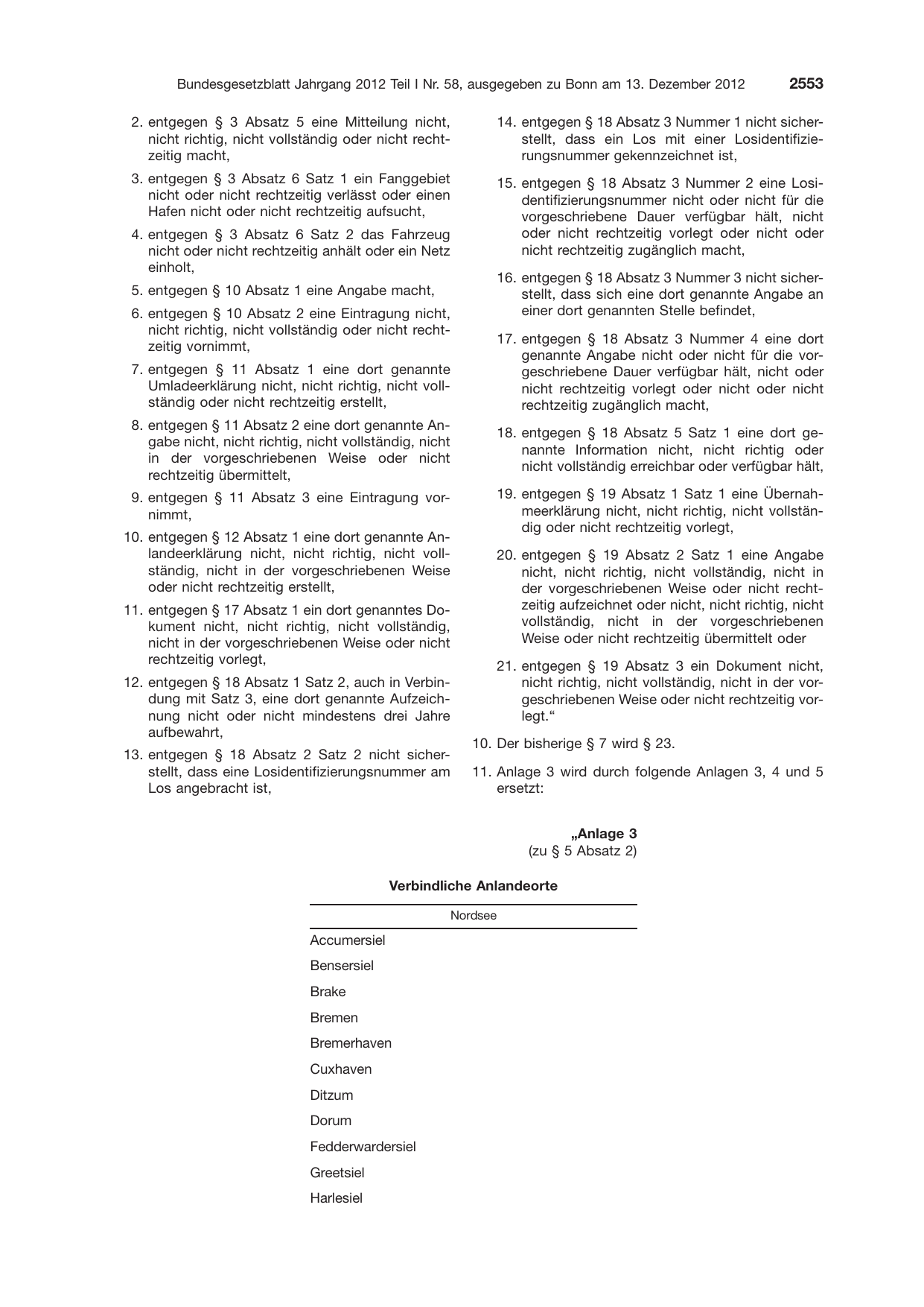 BGBl. 2012, Seite 2553 — Originalseite als Abbildung
