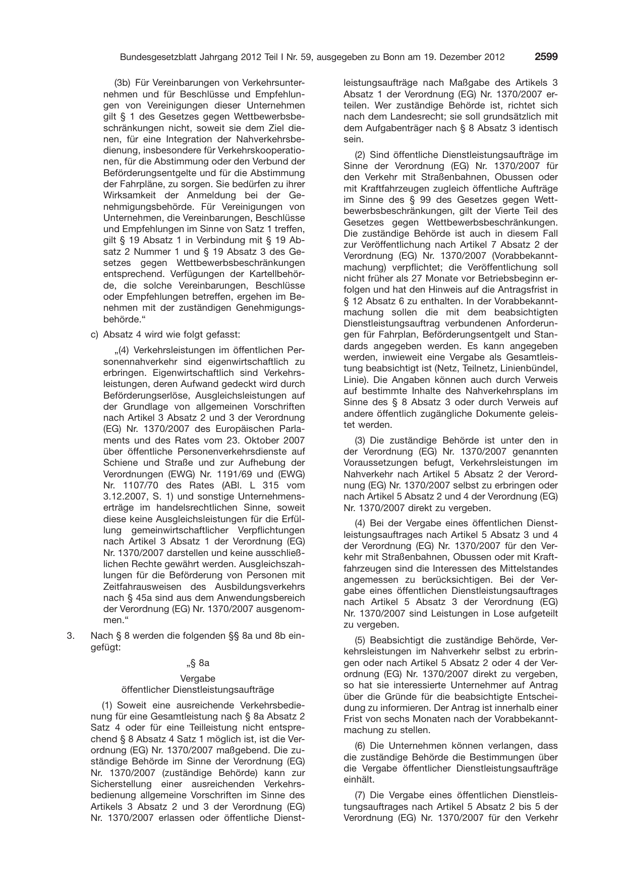 BGBl. 2012, Seite 2599 — Originalseite als Abbildung