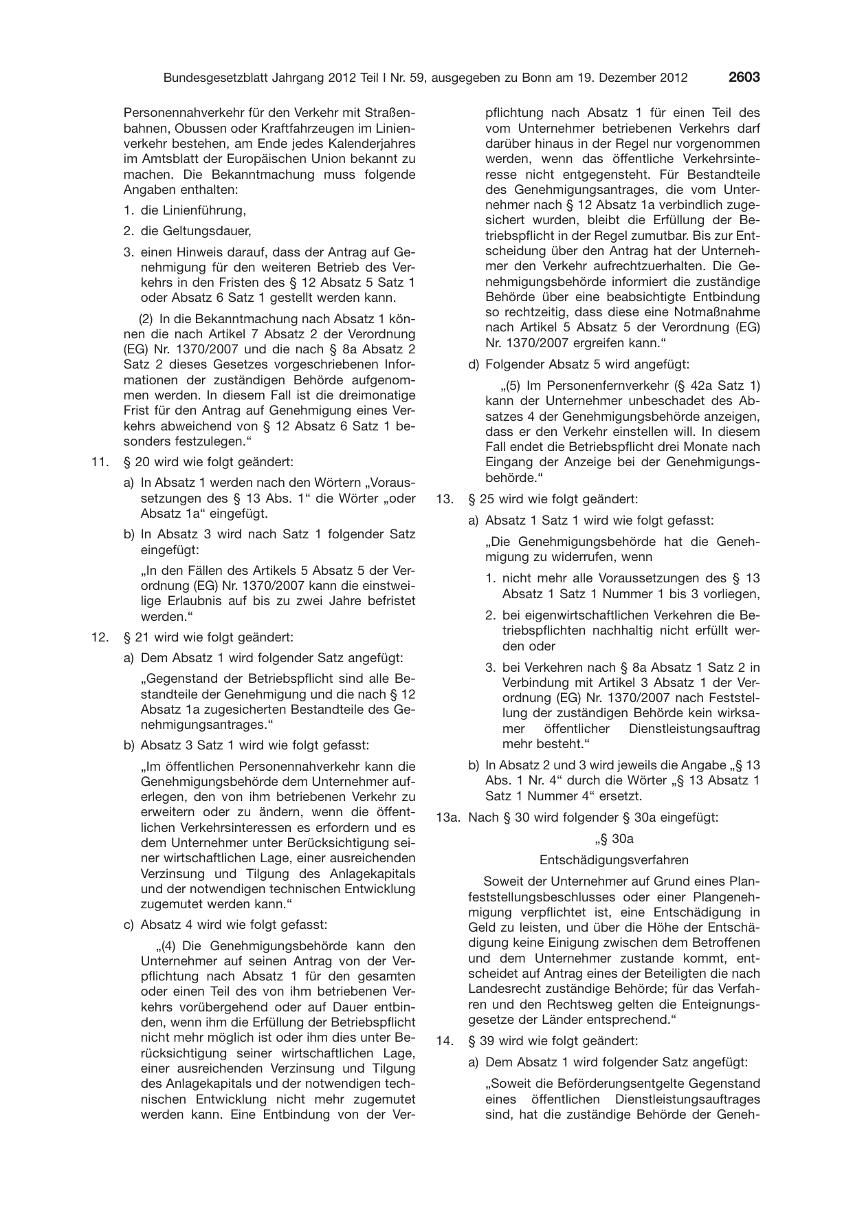 BGBl. 2012, Seite 2603 — Originalseite als Abbildung