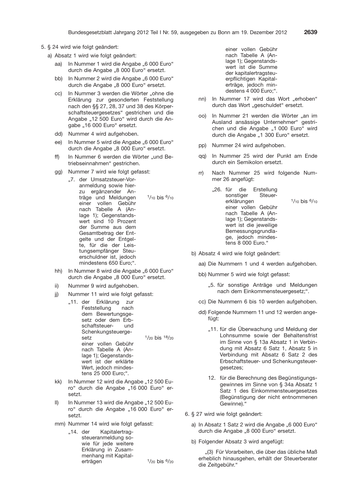 BGBl. 2012, Seite 2639 — Originalseite als Abbildung
