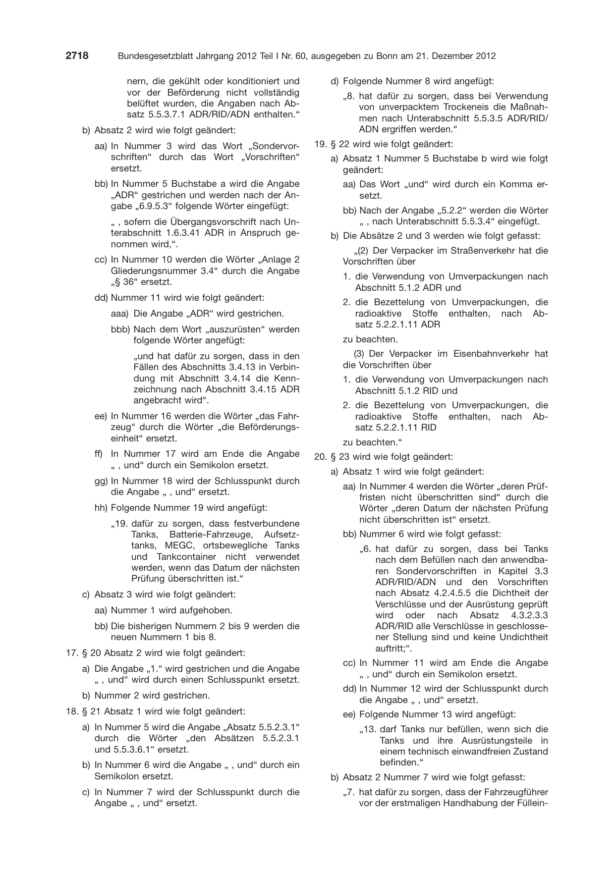 BGBl. 2012, Seite 2718 — Originalseite als Abbildung