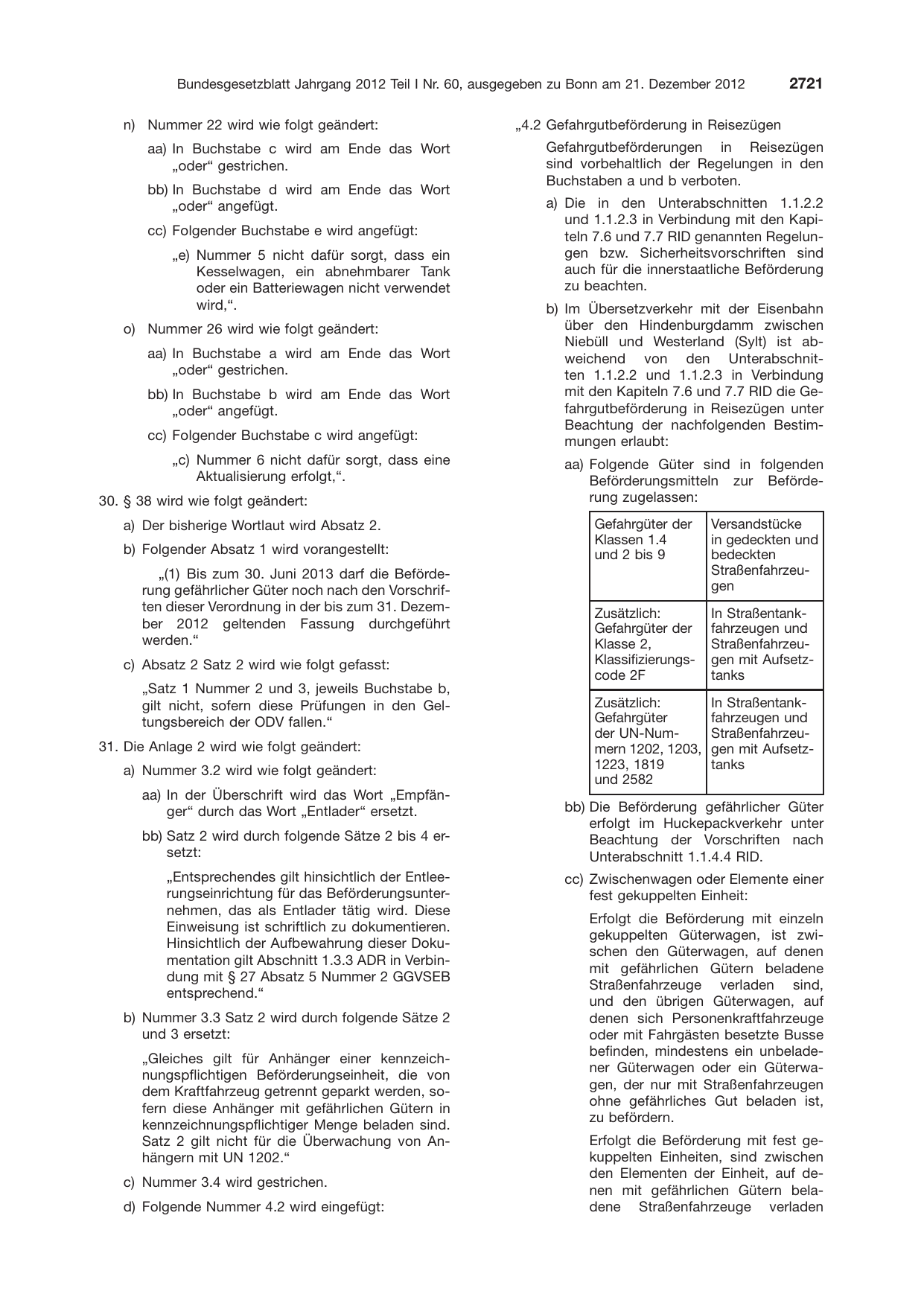 BGBl. 2012, Seite 2721 — Originalseite als Abbildung