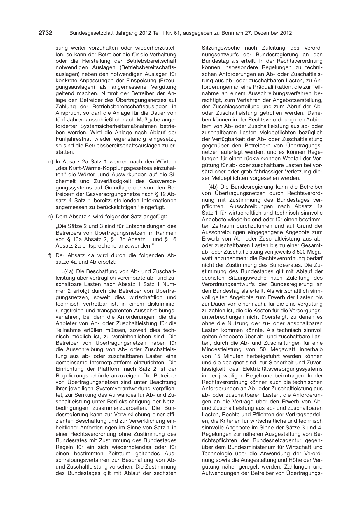 BGBl. 2012, Seite 2732 — Originalseite als Abbildung