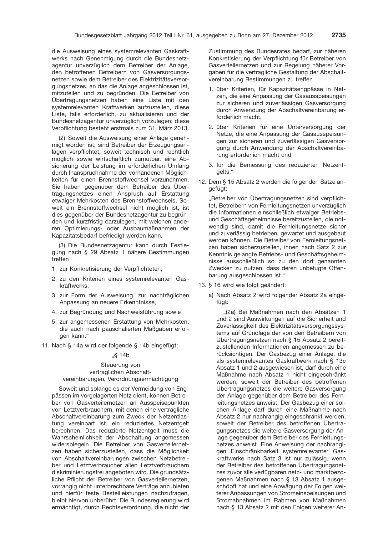 BGBl. 2012, Seite 2735 — Originalseite als Abbildung