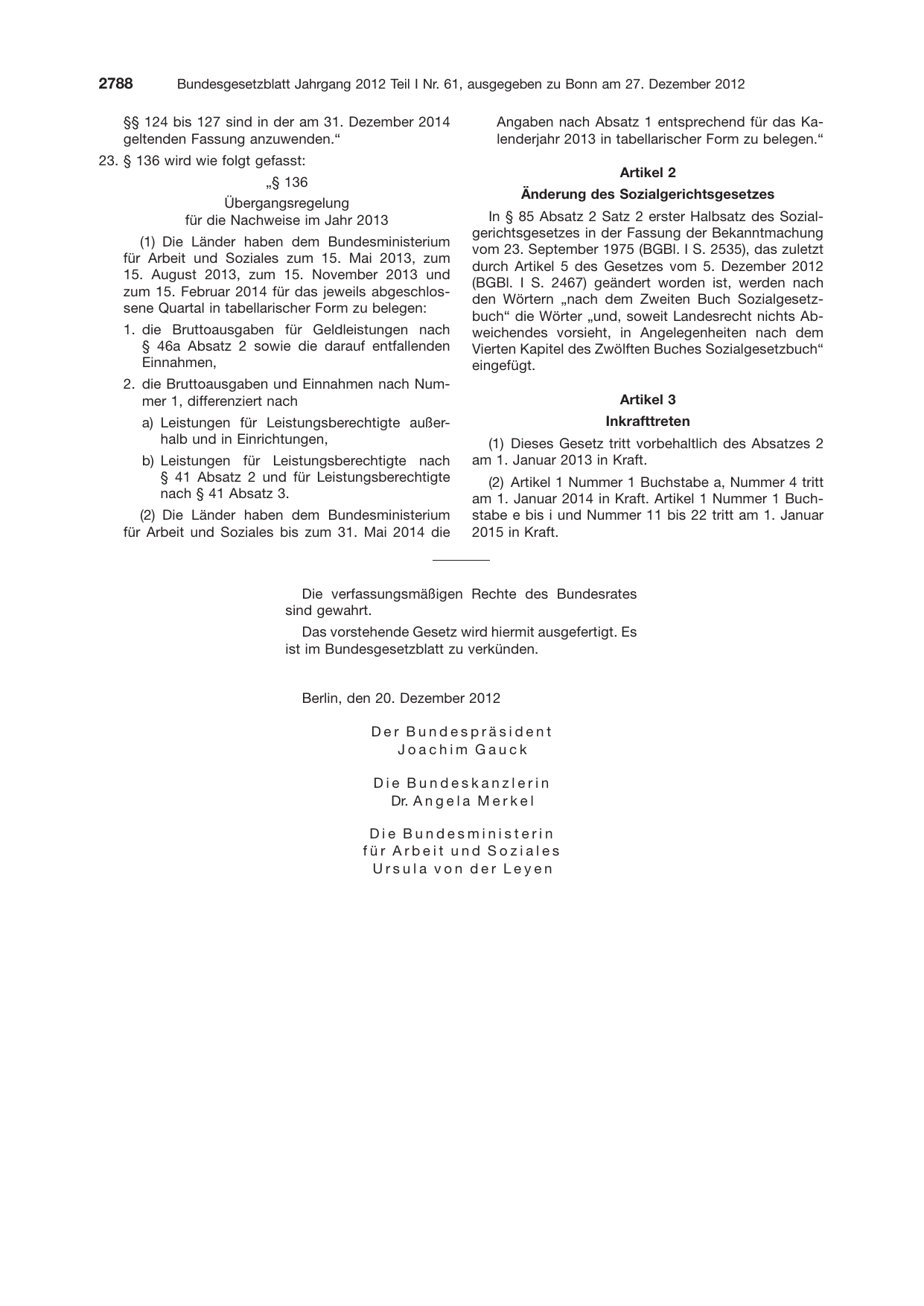 BGBl. 2012, Seite 2788 — Originalseite als Abbildung