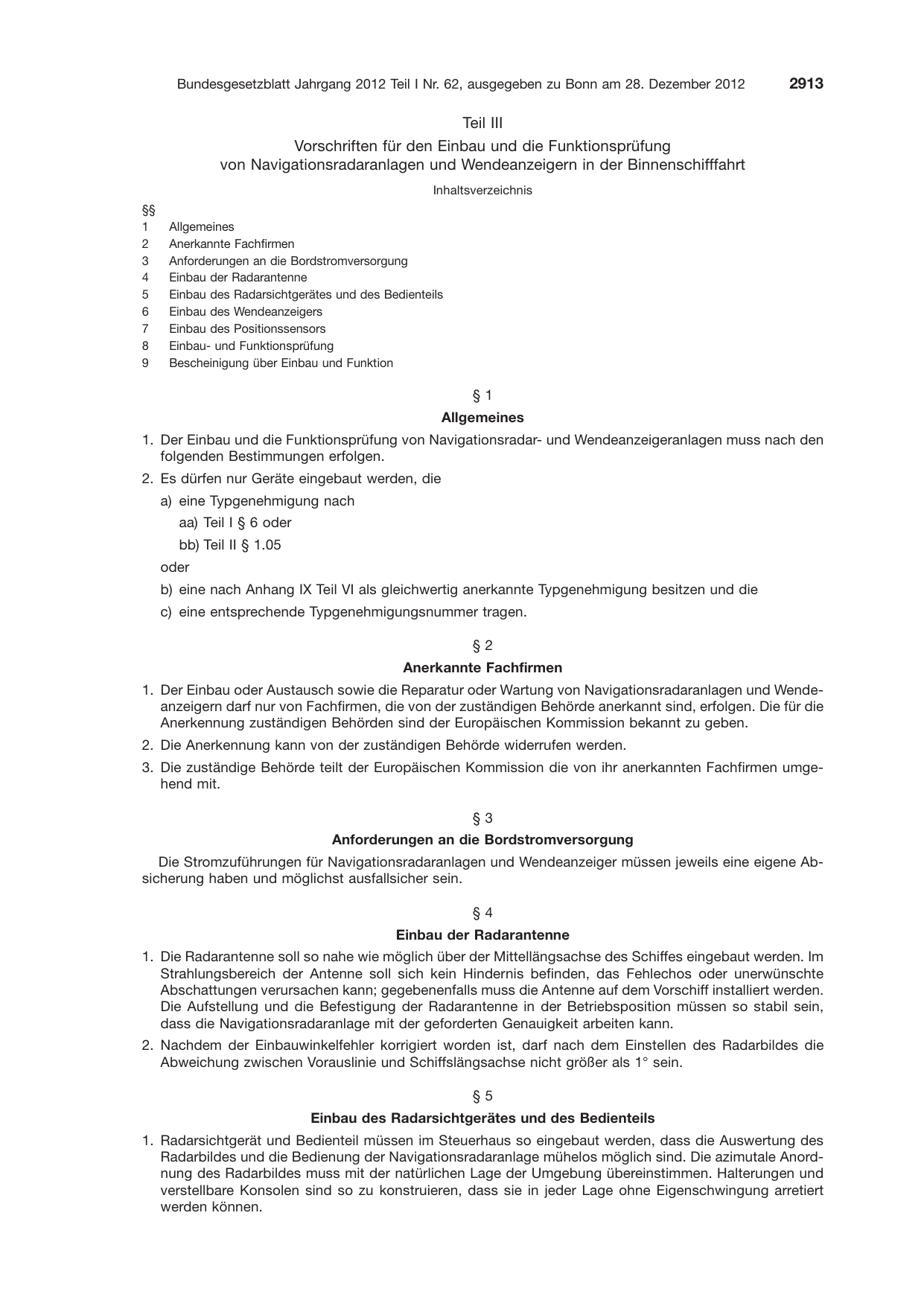 BGBl. 2012, Seite 2913 — Originalseite als Abbildung