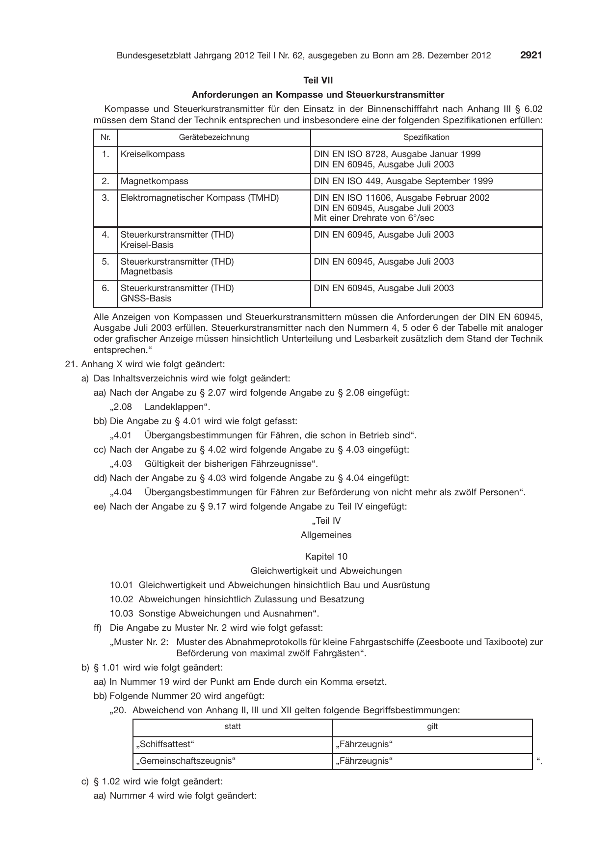 BGBl. 2012, Seite 2921 — Originalseite als Abbildung