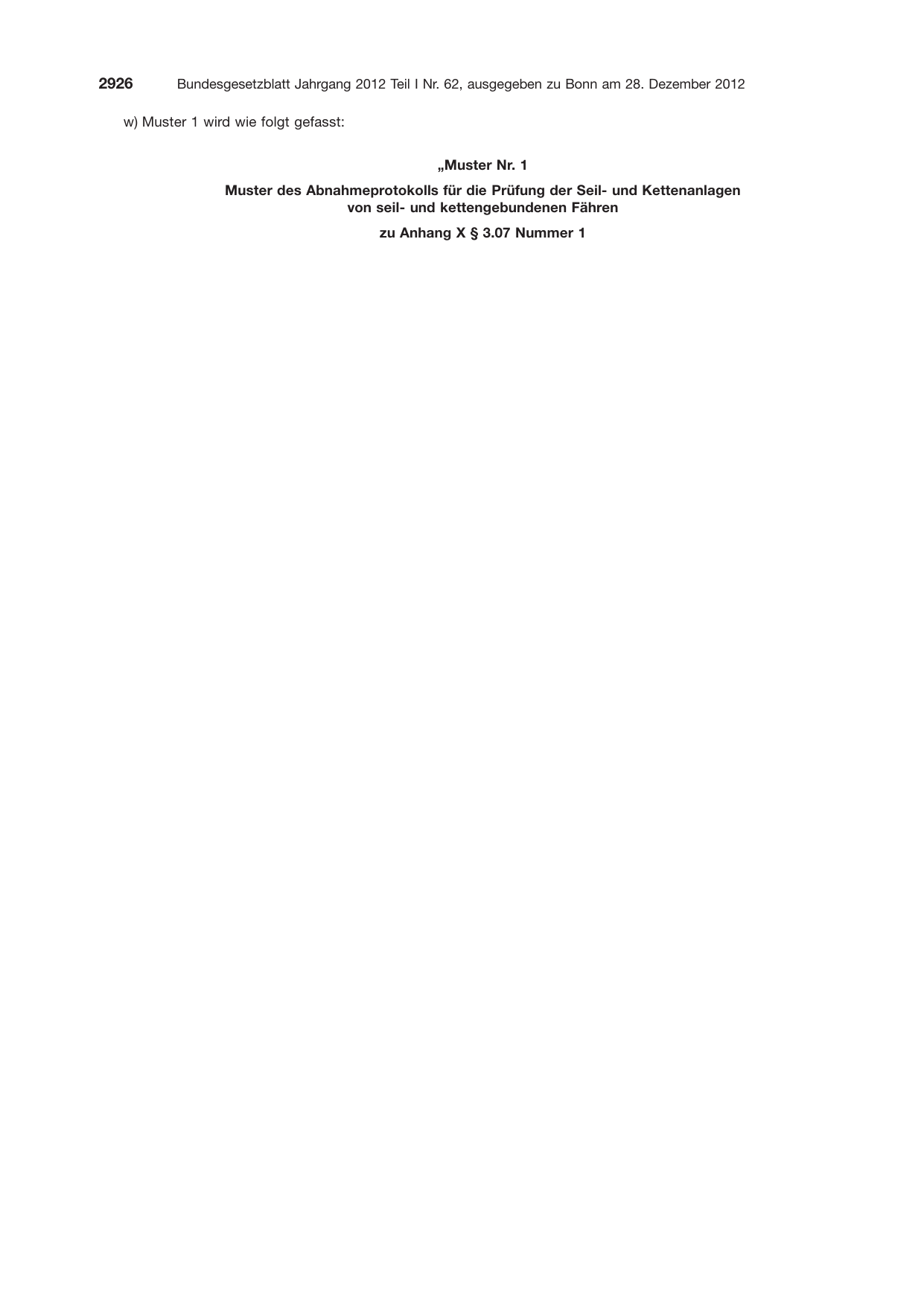 BGBl. 2012, Seite 2926 — Originalseite als Abbildung