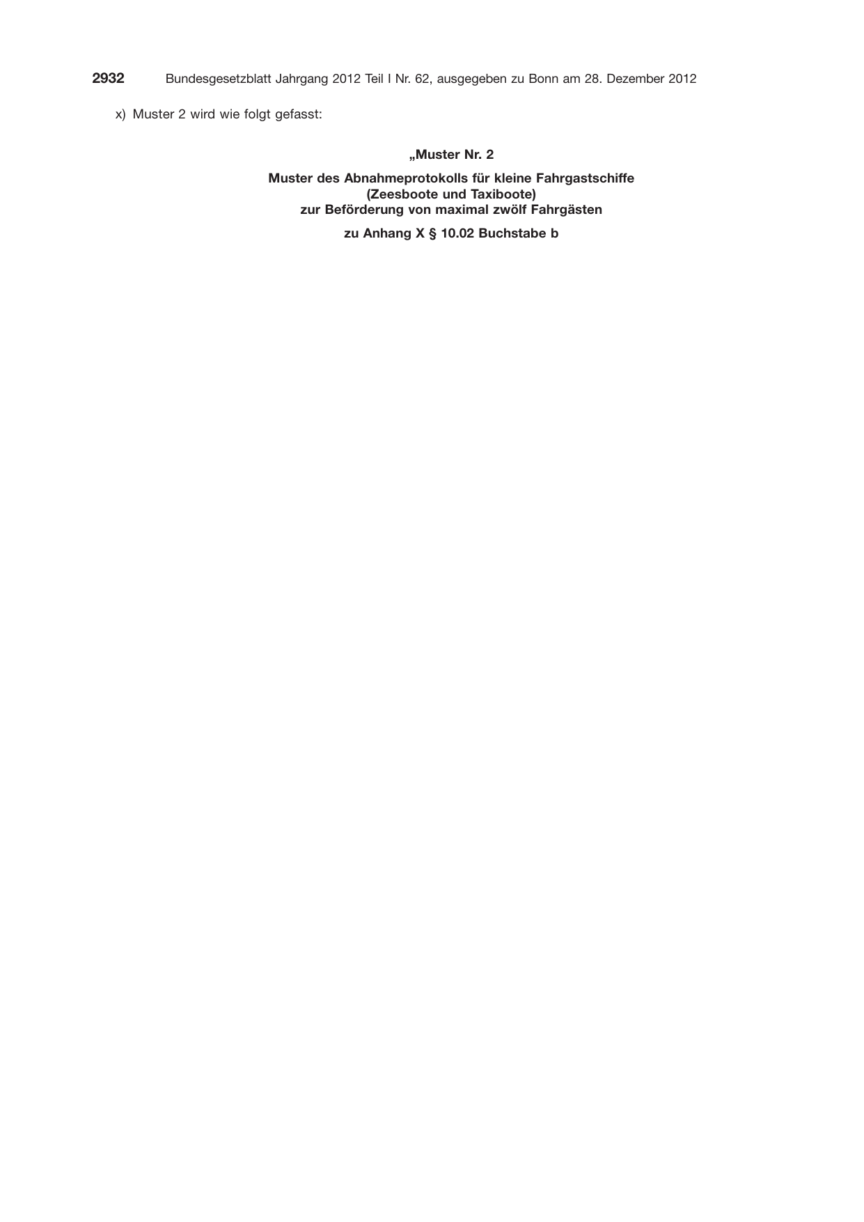 BGBl. 2012, Seite 2932 — Originalseite als Abbildung
