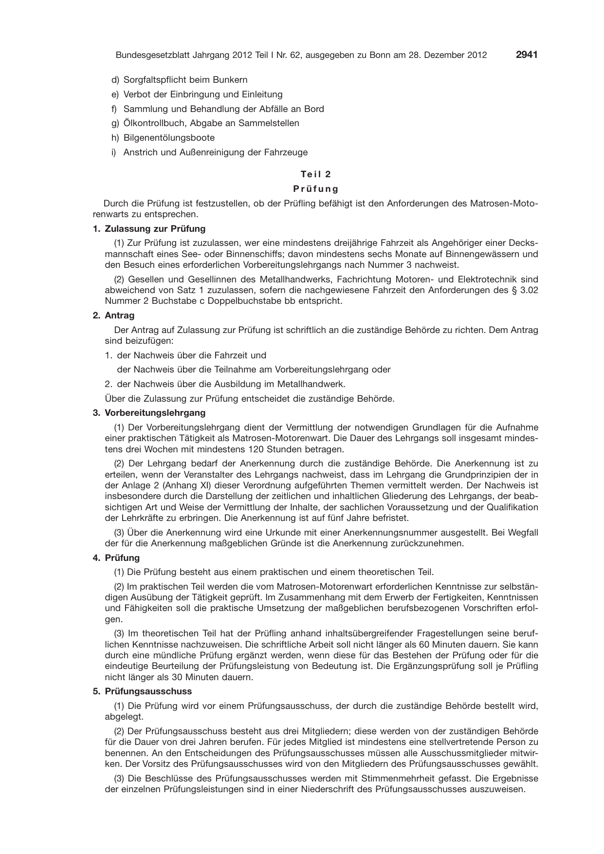 BGBl. 2012, Seite 2941 — Originalseite als Abbildung