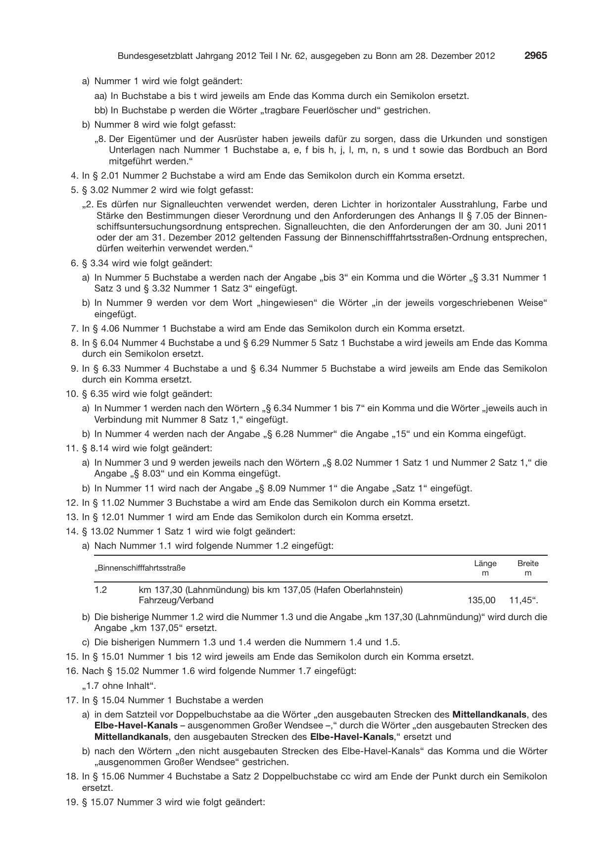 BGBl. 2012, Seite 2965 — Originalseite als Abbildung