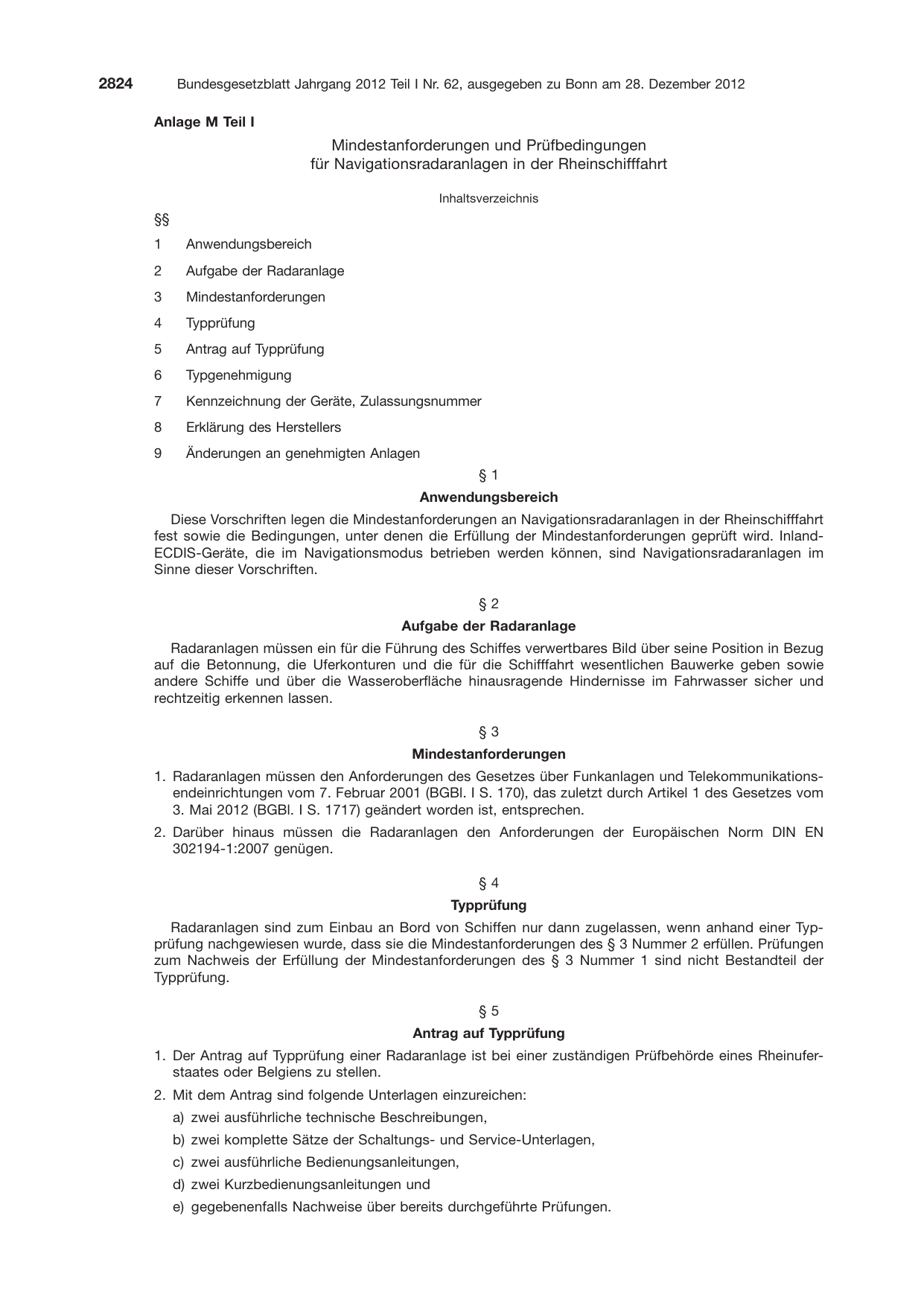 BGBl. 2012, Seite 2824 — Originalseite als Abbildung