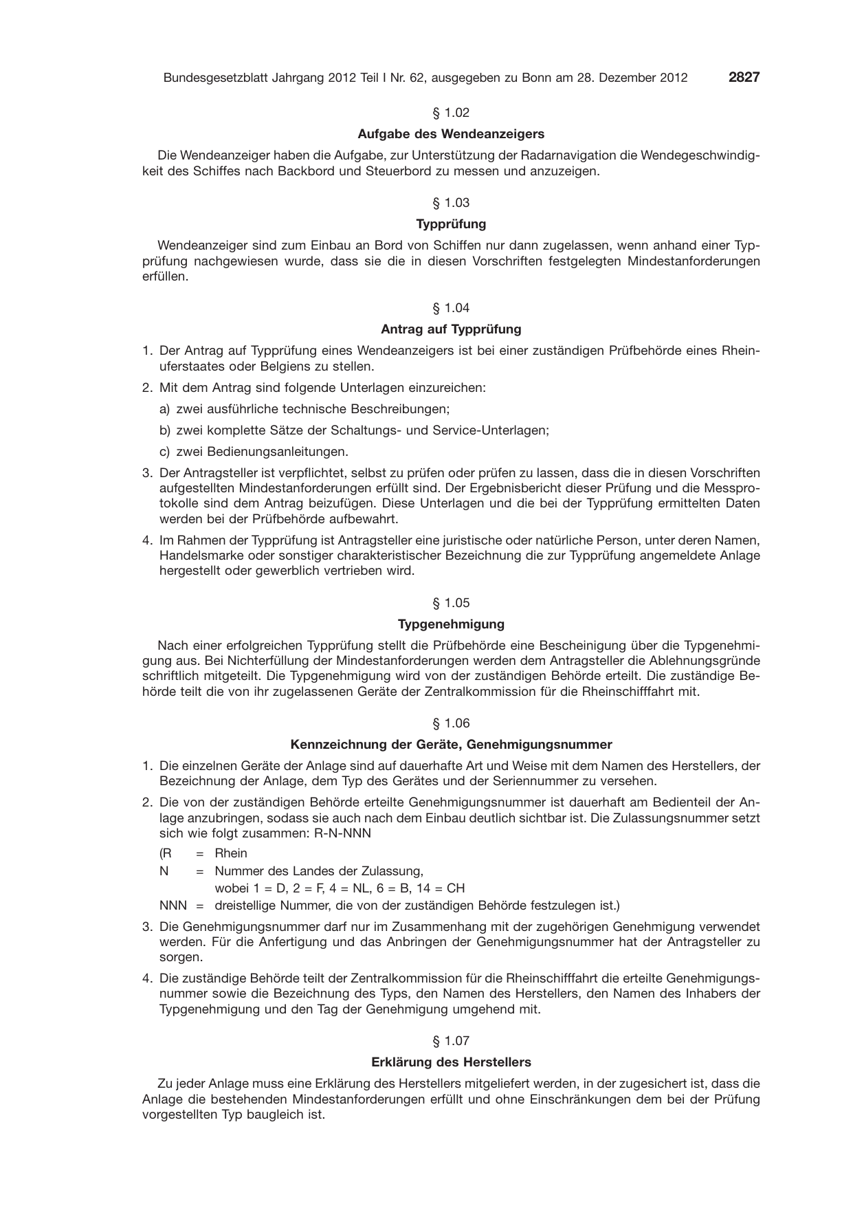 BGBl. 2012, Seite 2827 — Originalseite als Abbildung