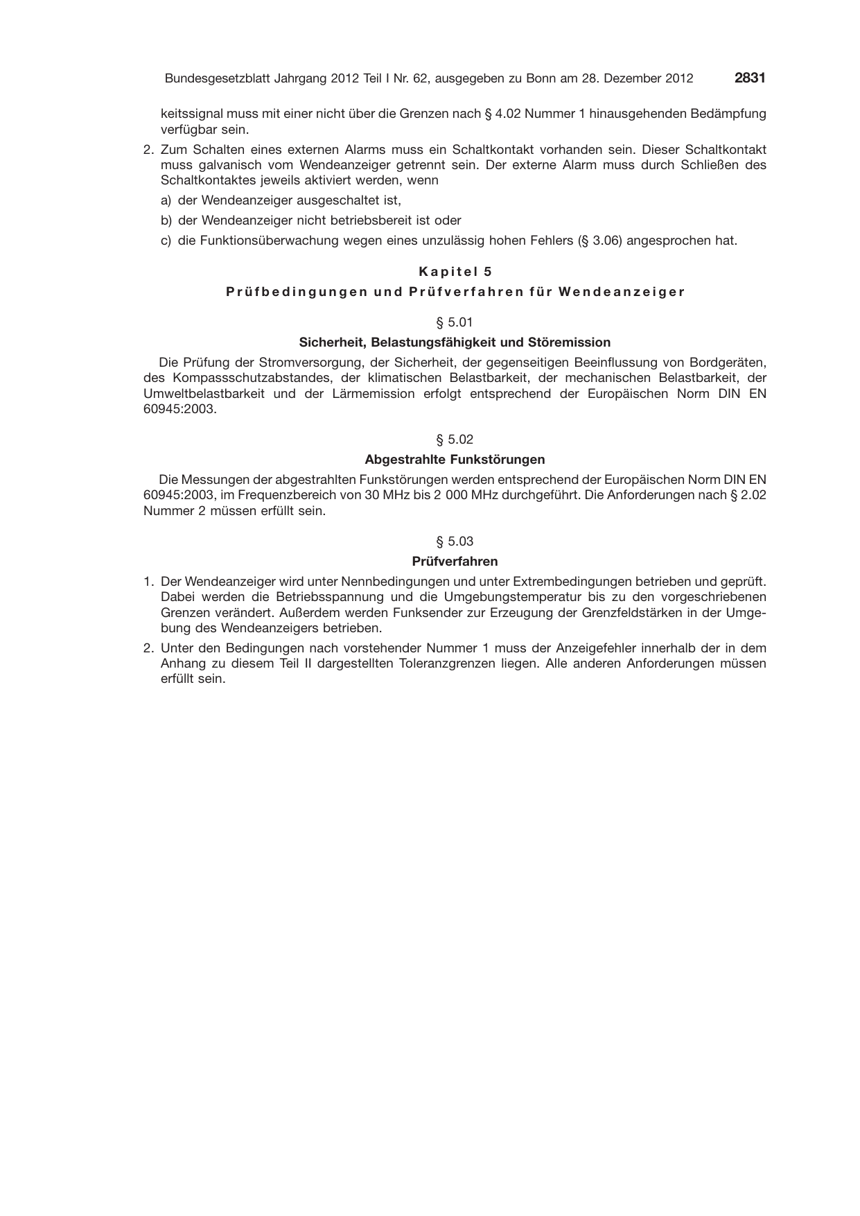 BGBl. 2012, Seite 2831 — Originalseite als Abbildung