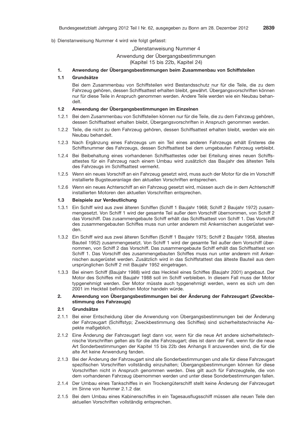 BGBl. 2012, Seite 2839 — Originalseite als Abbildung