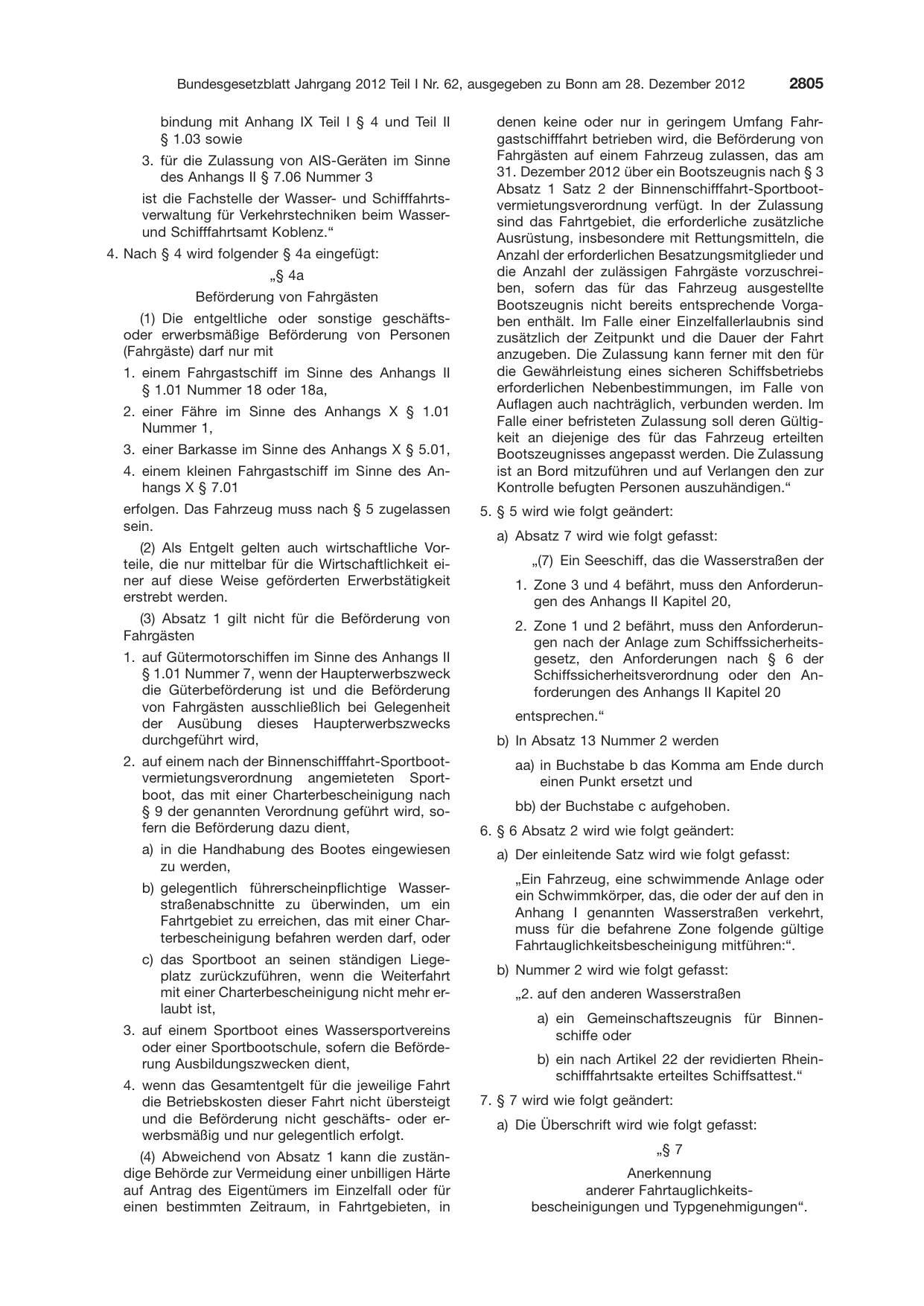 BGBl. 2012, Seite 2805 — Originalseite als Abbildung