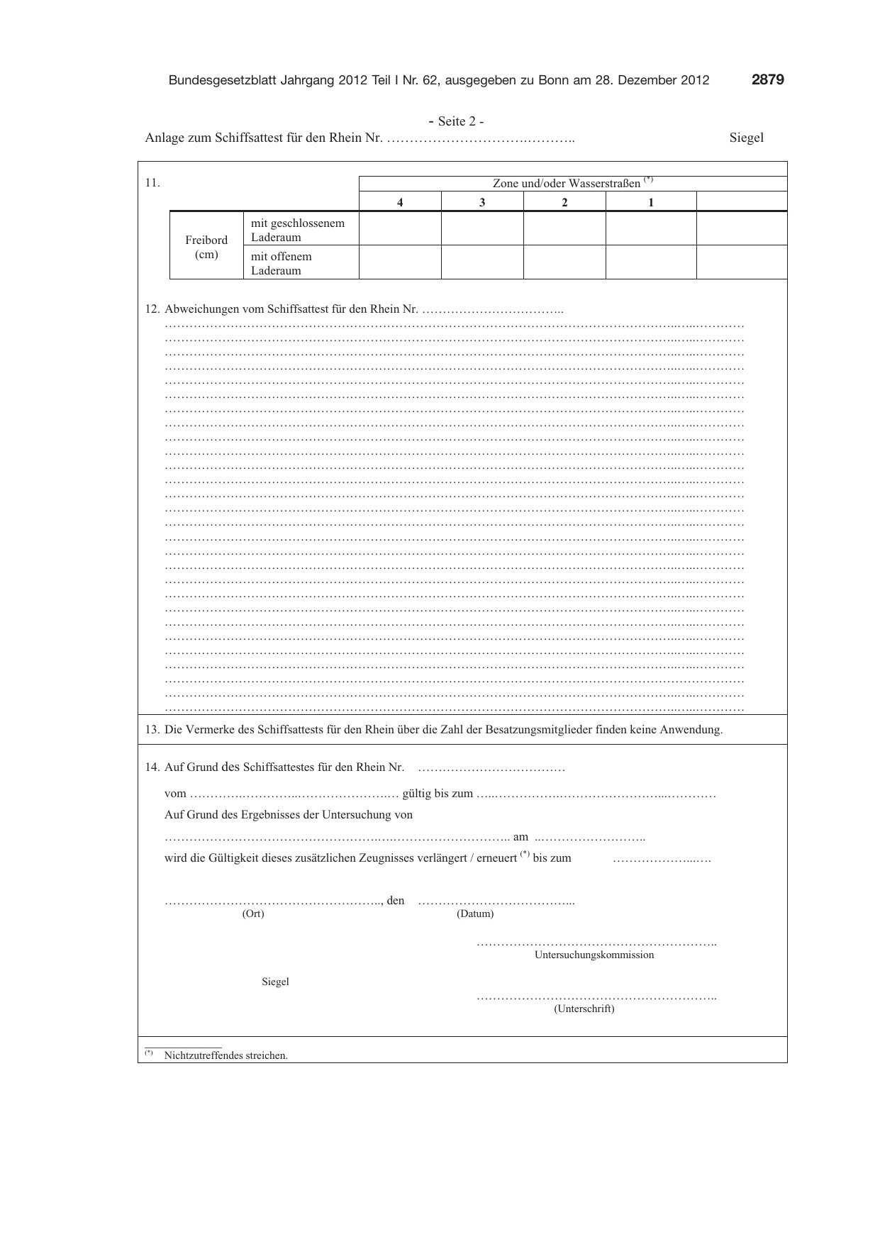 BGBl. 2012, Seite 2879 — Originalseite als Abbildung