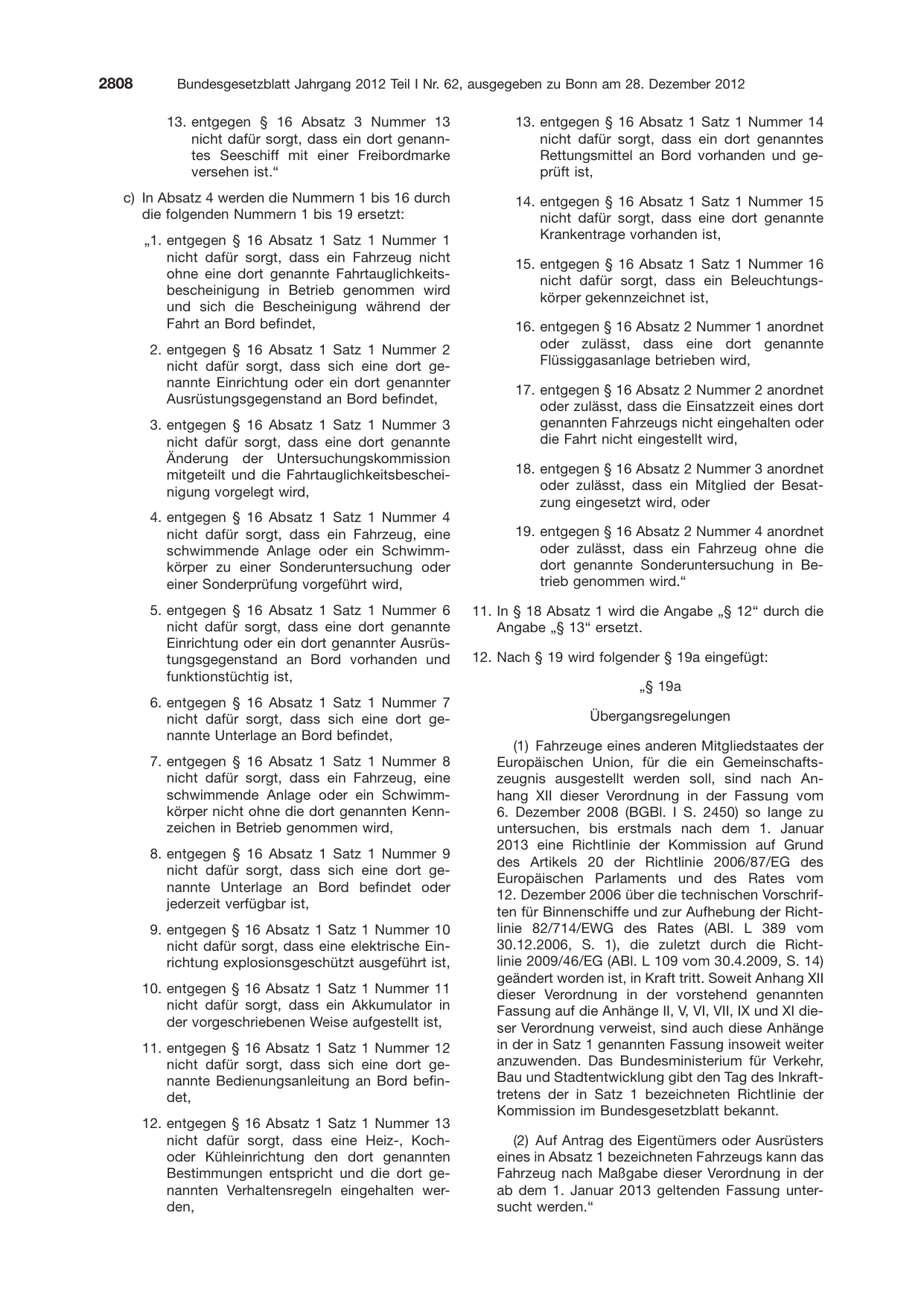 BGBl. 2012, Seite 2808 — Originalseite als Abbildung