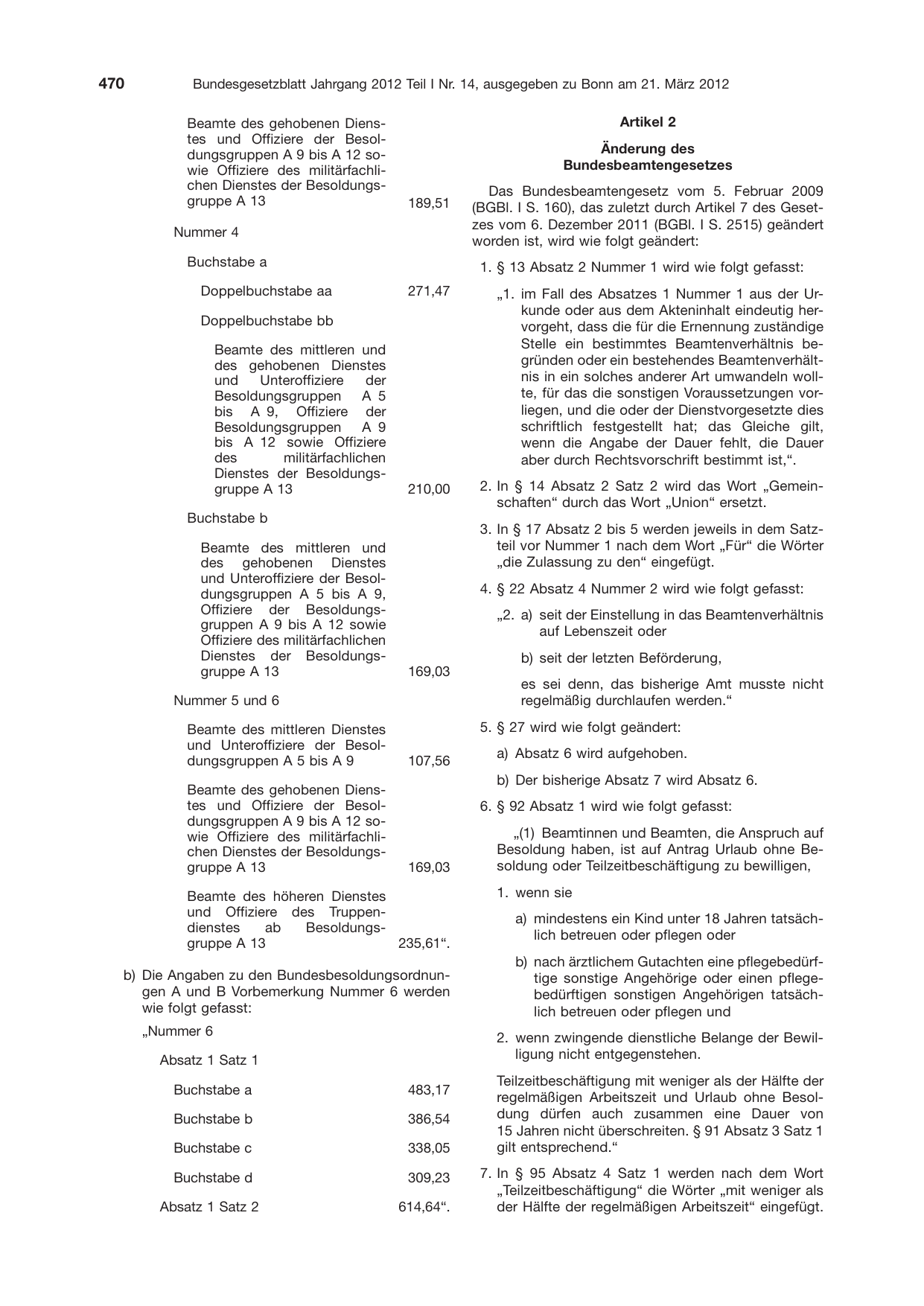 BGBl. 2012, Seite 470 — Originalseite als Abbildung