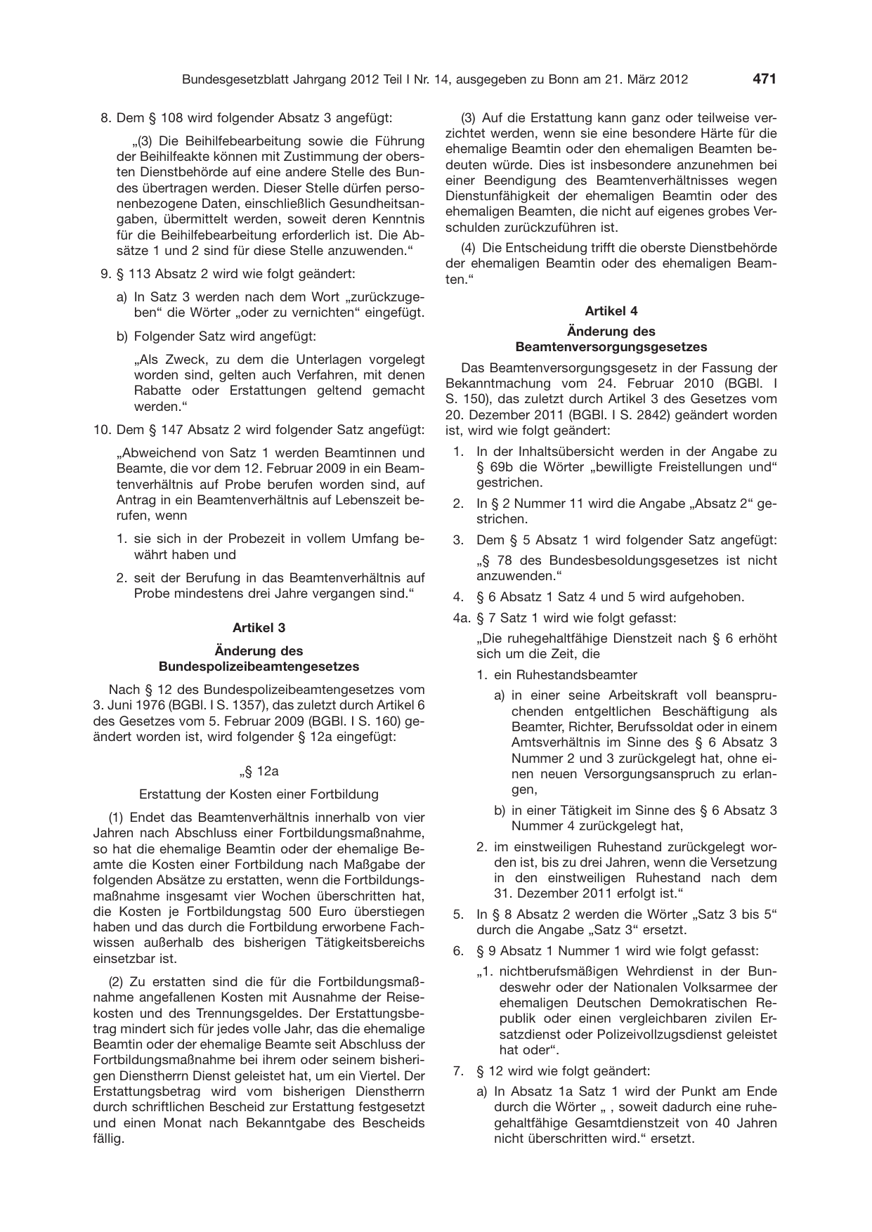 BGBl. 2012, Seite 471 — Originalseite als Abbildung
