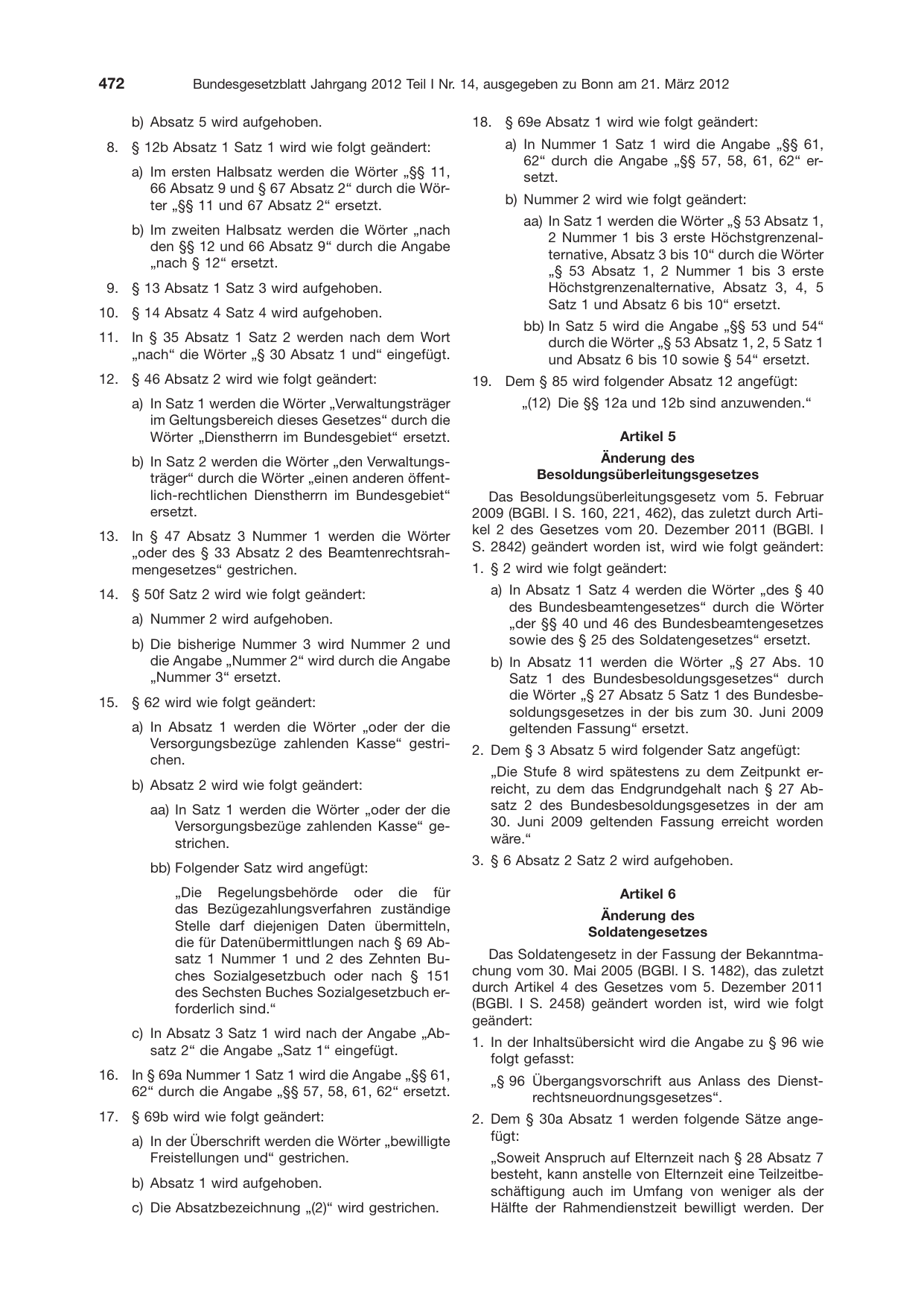 BGBl. 2012, Seite 472 — Originalseite als Abbildung