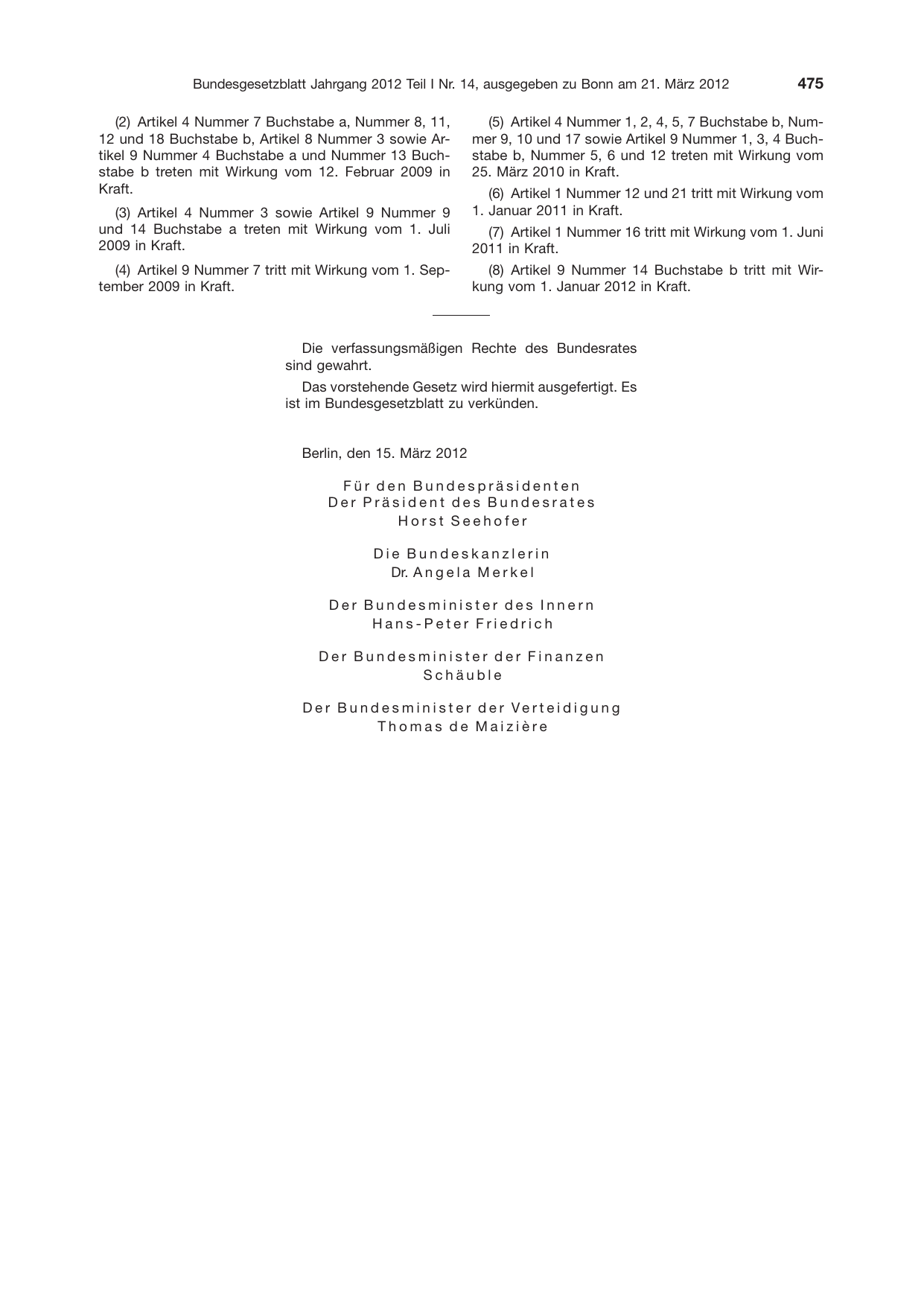 BGBl. 2012, Seite 475 — Originalseite als Abbildung
