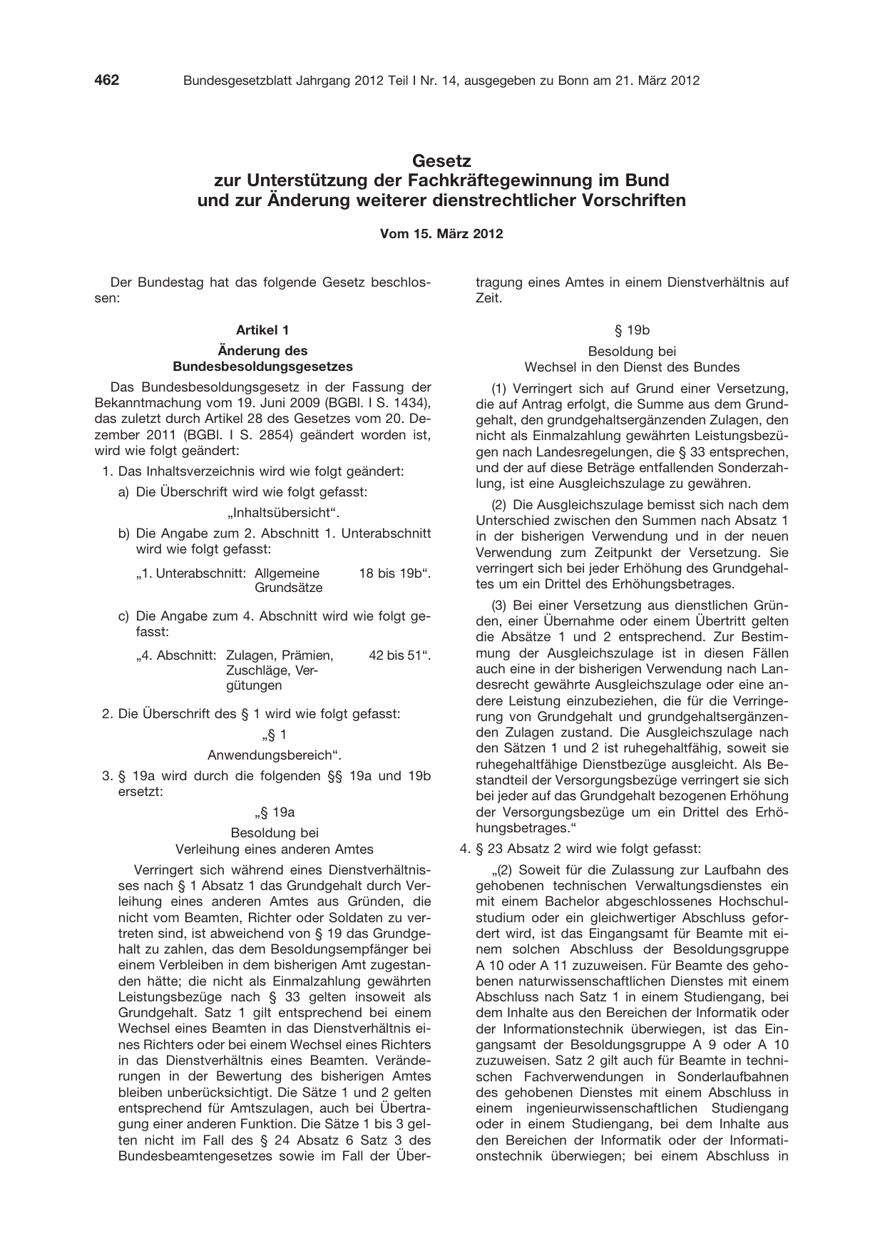 BGBl. 2012, Seite 462 — Originalseite als Abbildung
