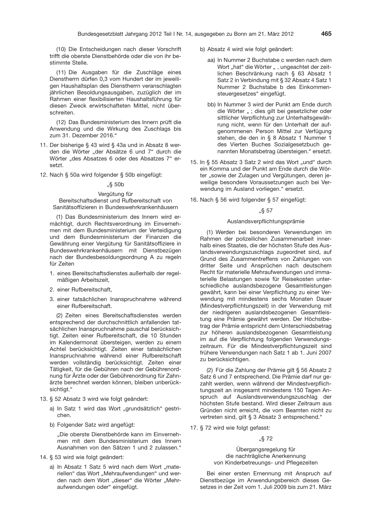 BGBl. 2012, Seite 465 — Originalseite als Abbildung