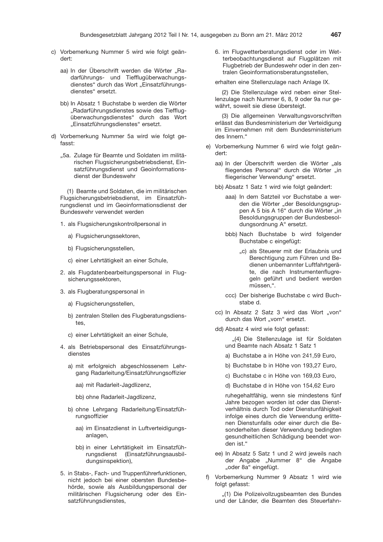 BGBl. 2012, Seite 467 — Originalseite als Abbildung